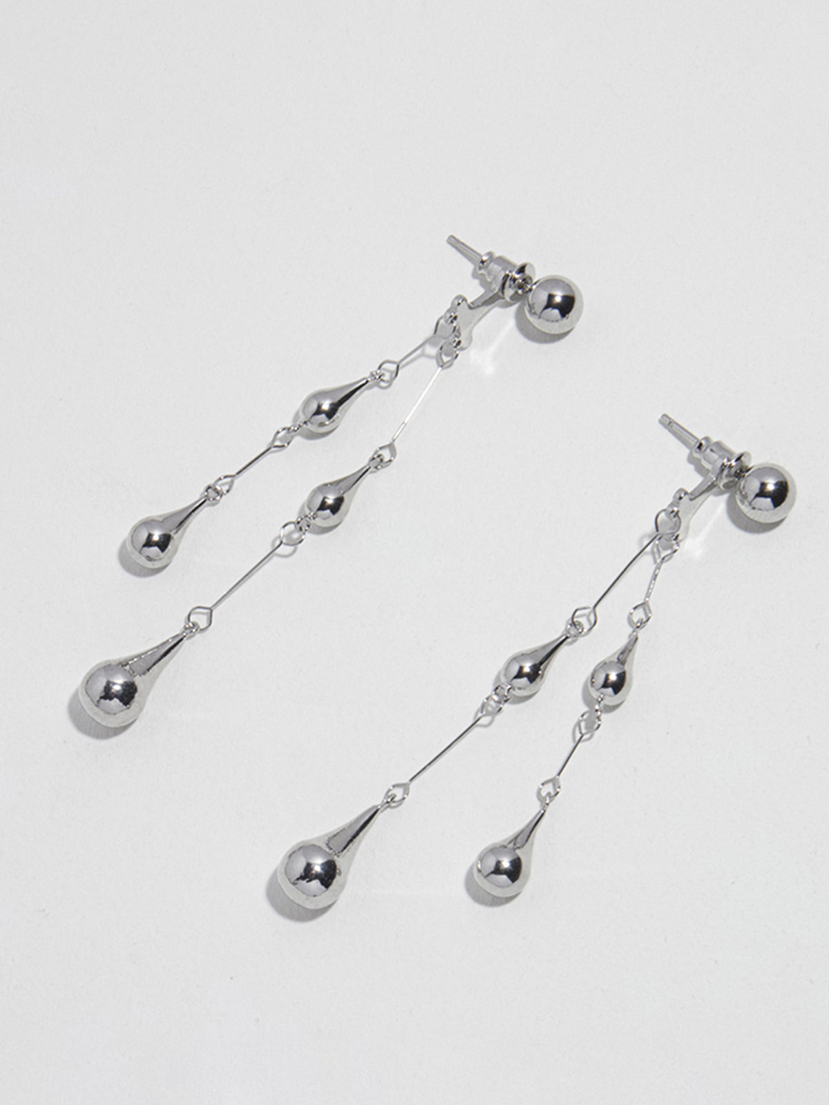 Water Drop Tassel Stud Earrings