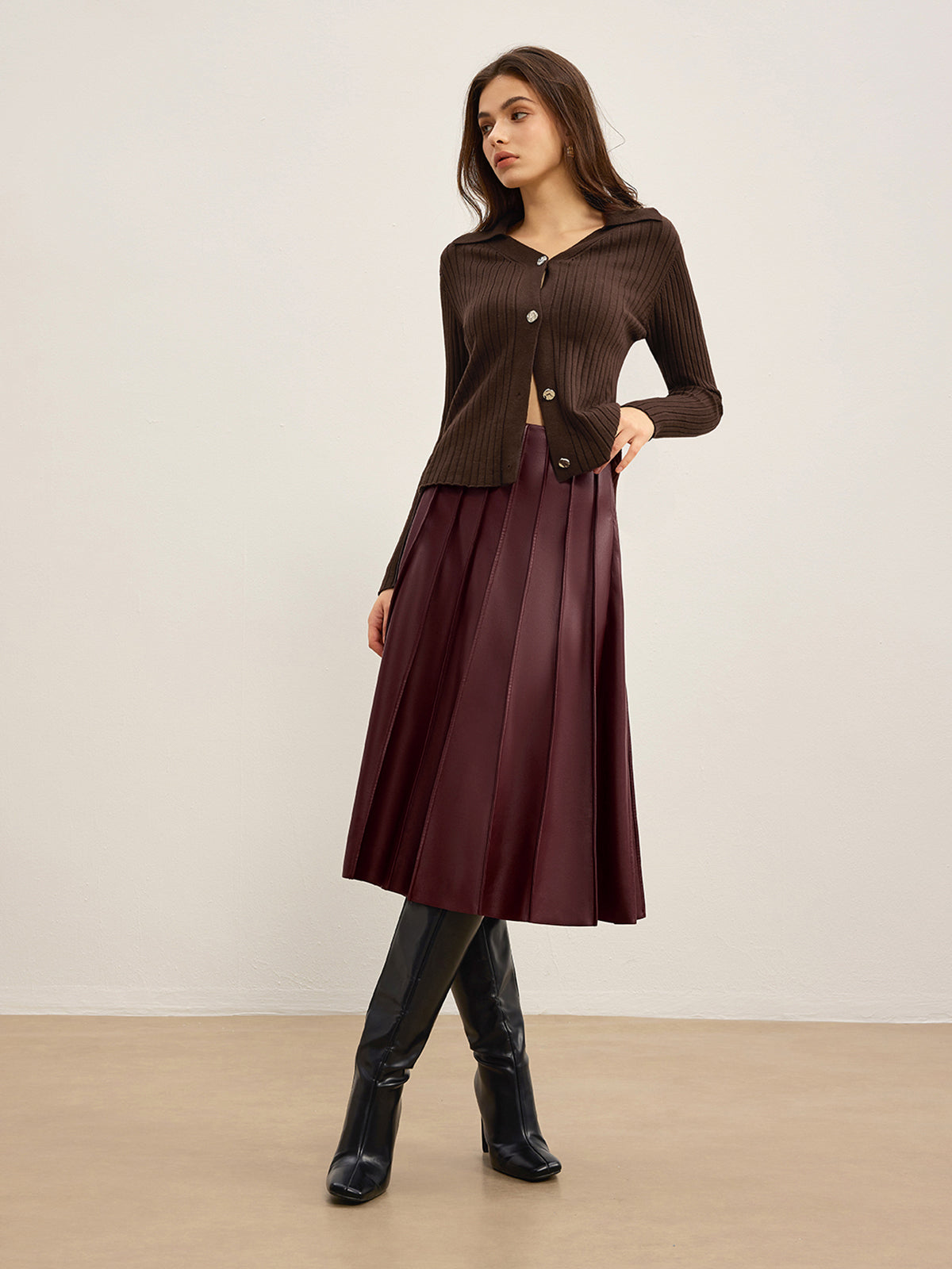 Elegante Polo-Strickjacke aus hochelastischem Material