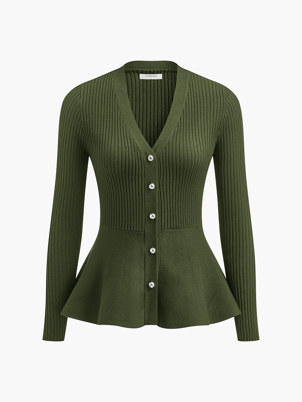 Haut en maille à empiècements côtelés oversize et taille boutonnée