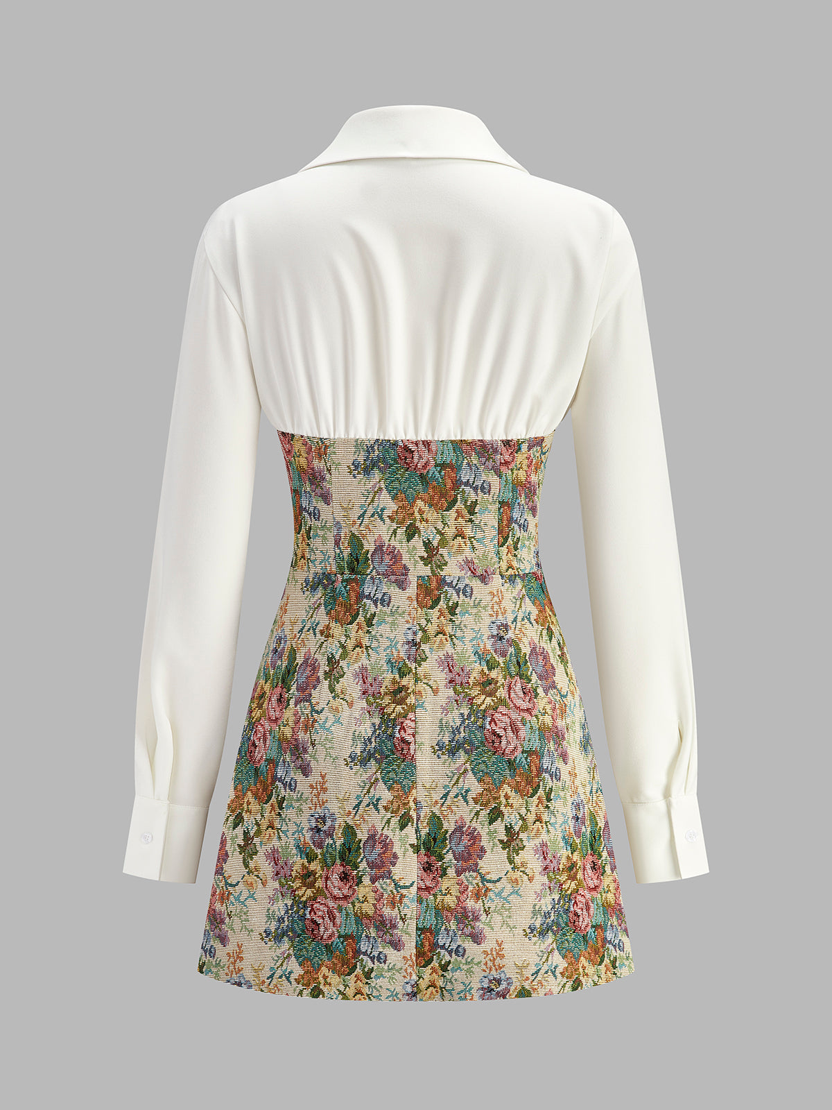 2-in-1 Tweed-Polo-Kleid mit Blumenmuster und Reißverschluss