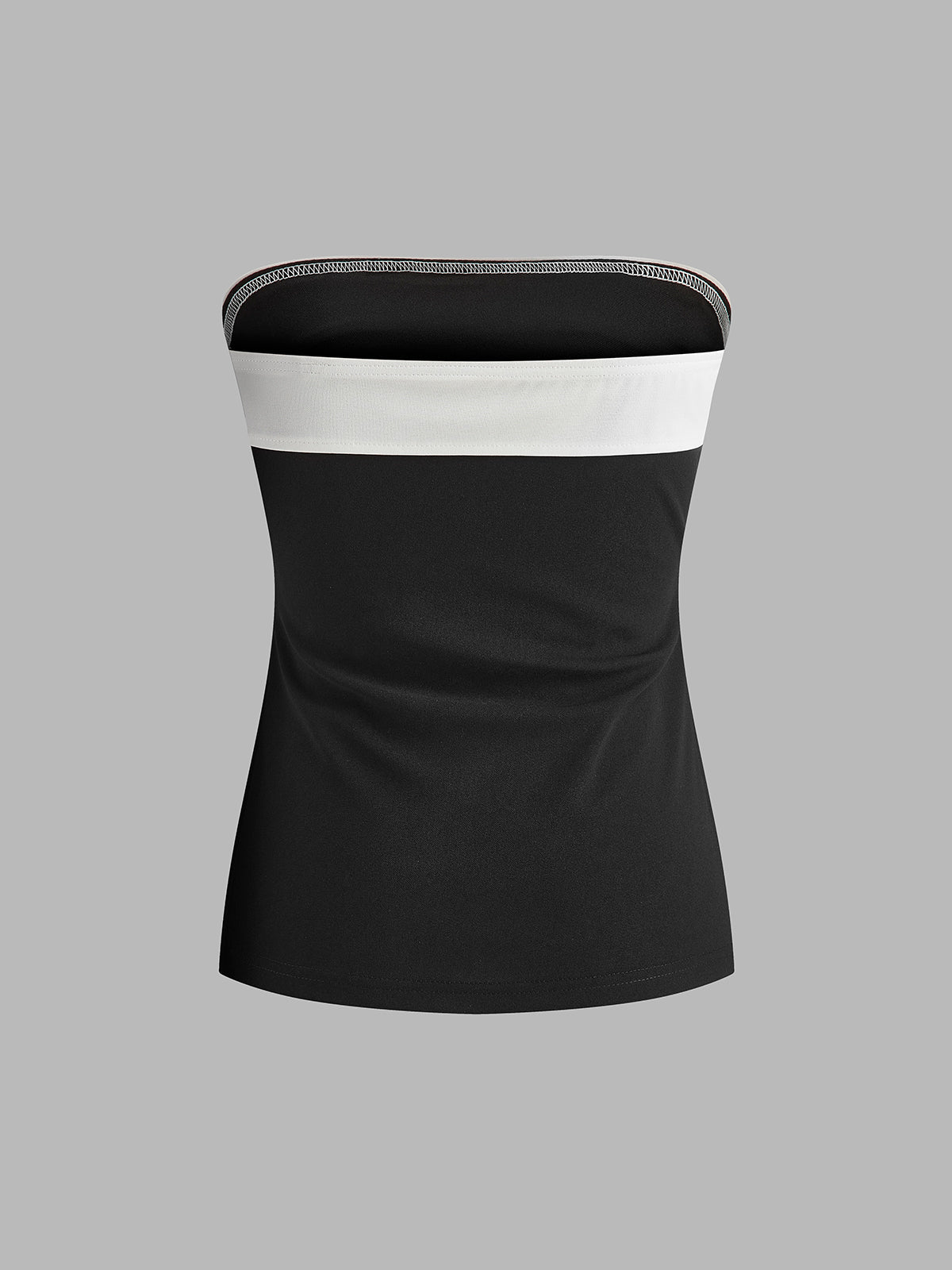 Color Block Split Tube Top