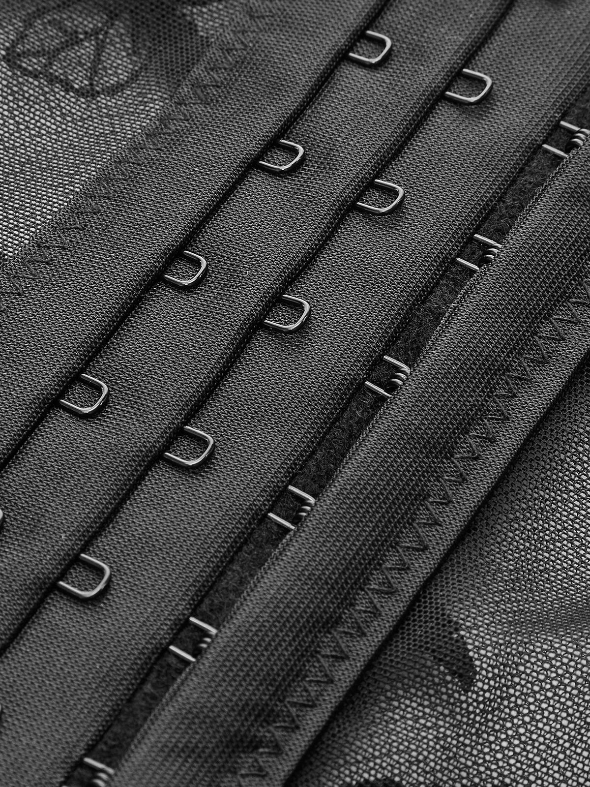 Corset Transparent en Dentelle à Volants Brodé Floral