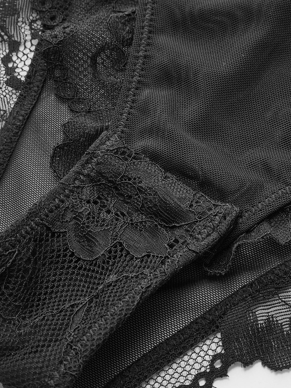 Semi-Sheer Backless Lace Bodysuit