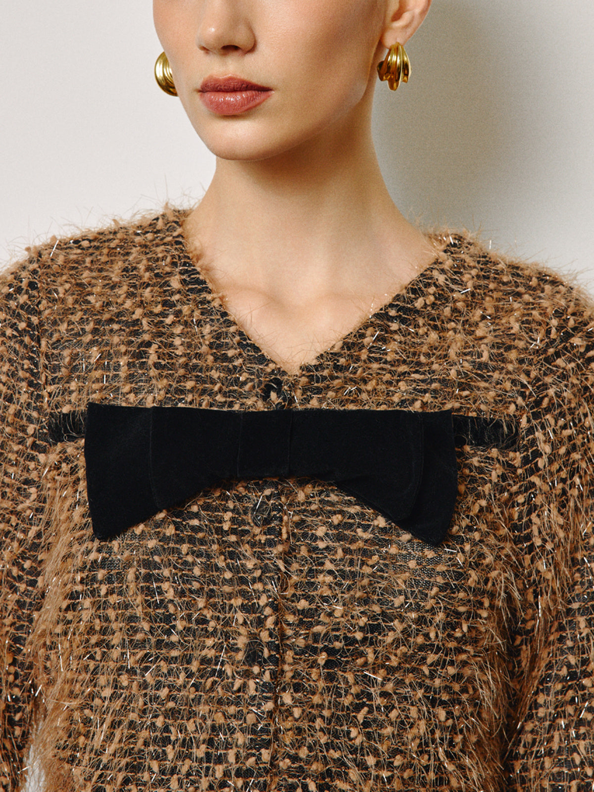 Chemisier court à nœud décoratif