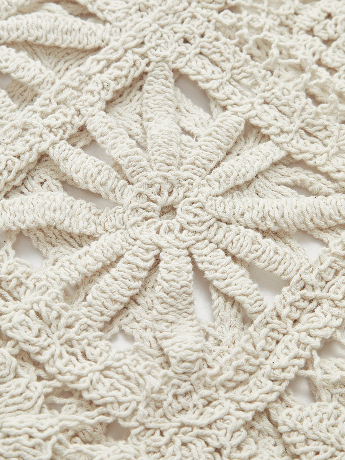 Cardigan boutonné à motif carré au crochet