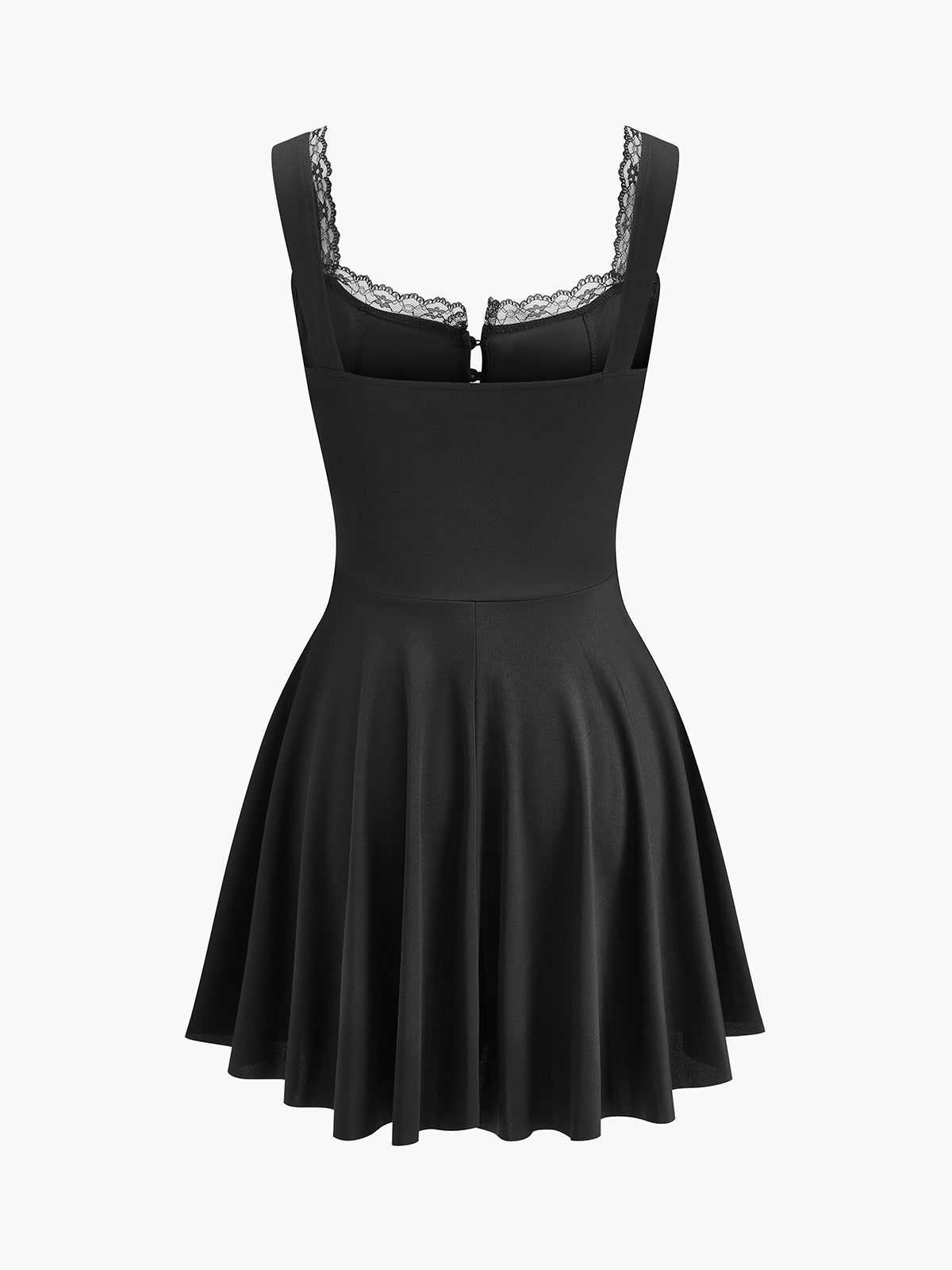 Robe élégante en dentelle à ourlet ondulé