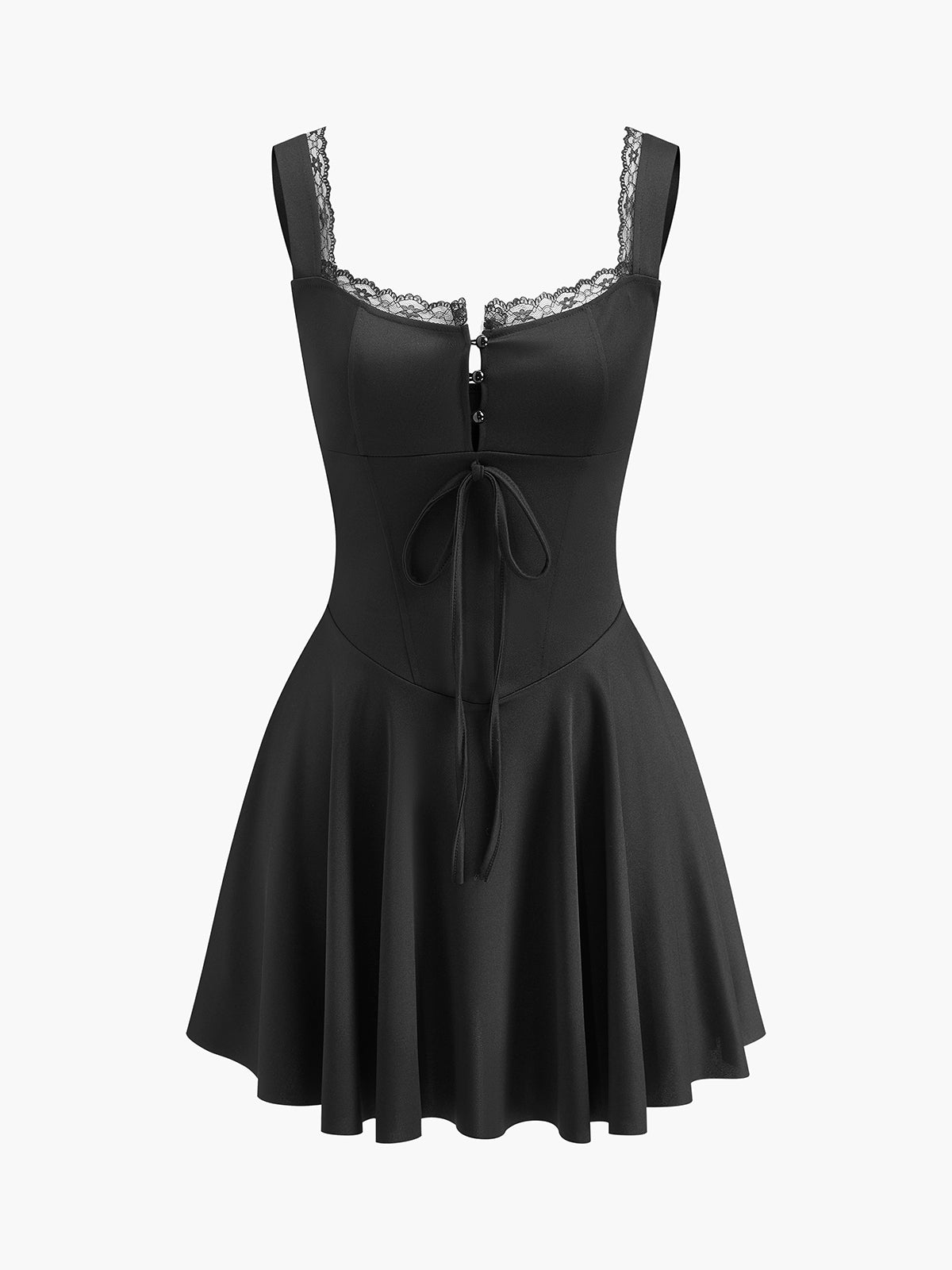Robe élégante en dentelle à ourlet ondulé