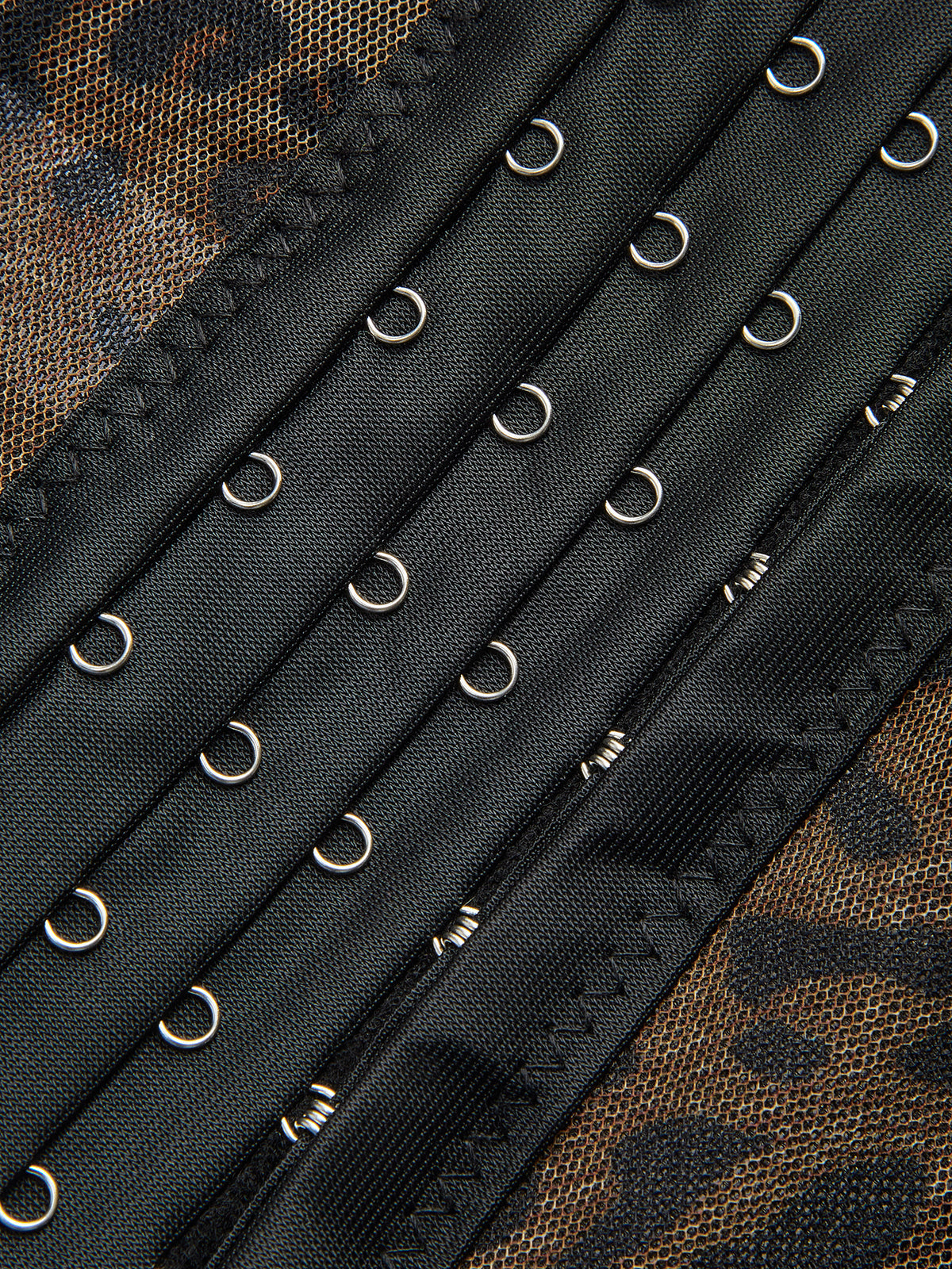 Semi-Sheer Leopard Printed Corset