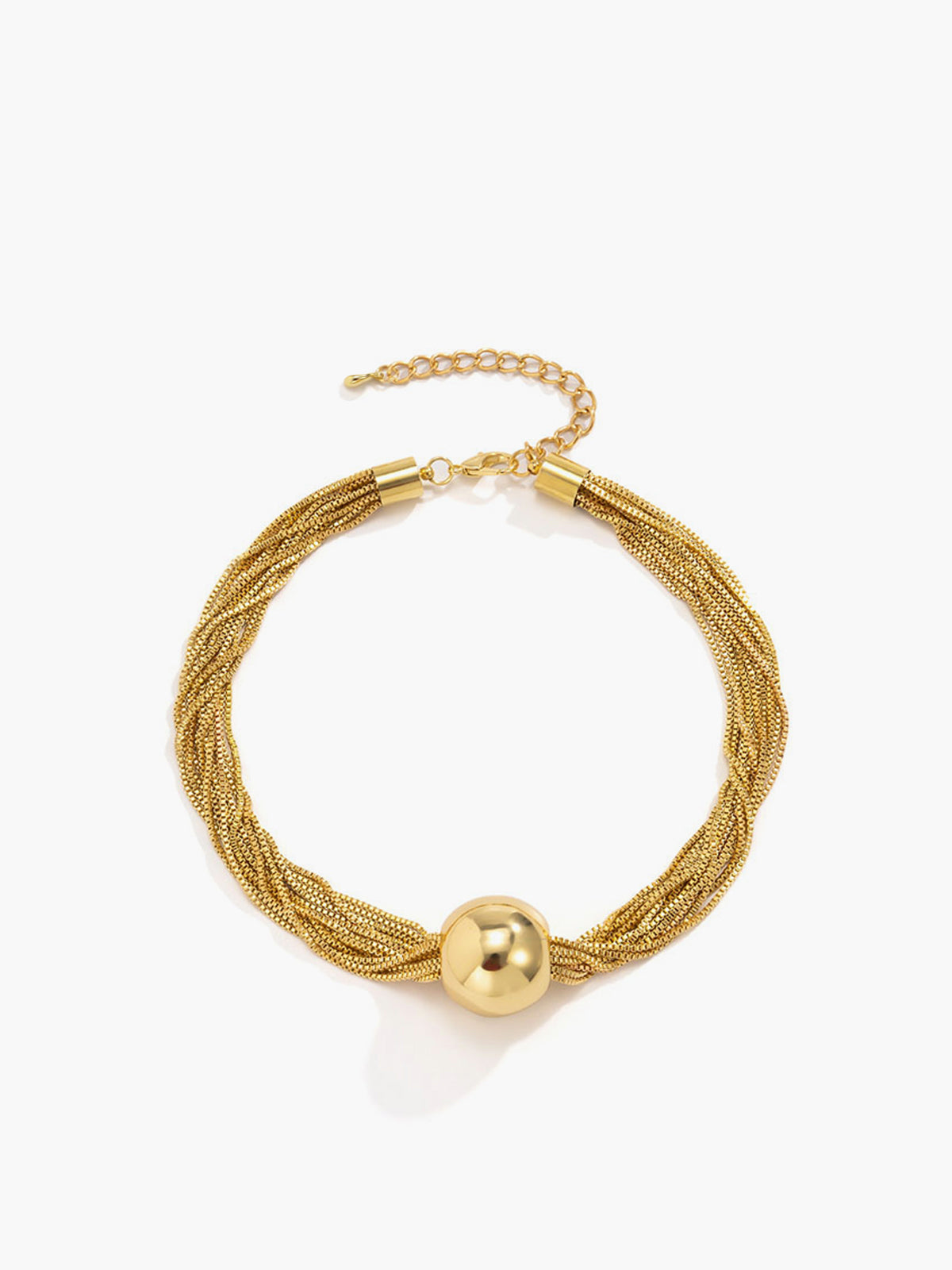 Collier ras du cou à plusieurs chaînes et perles brillantes