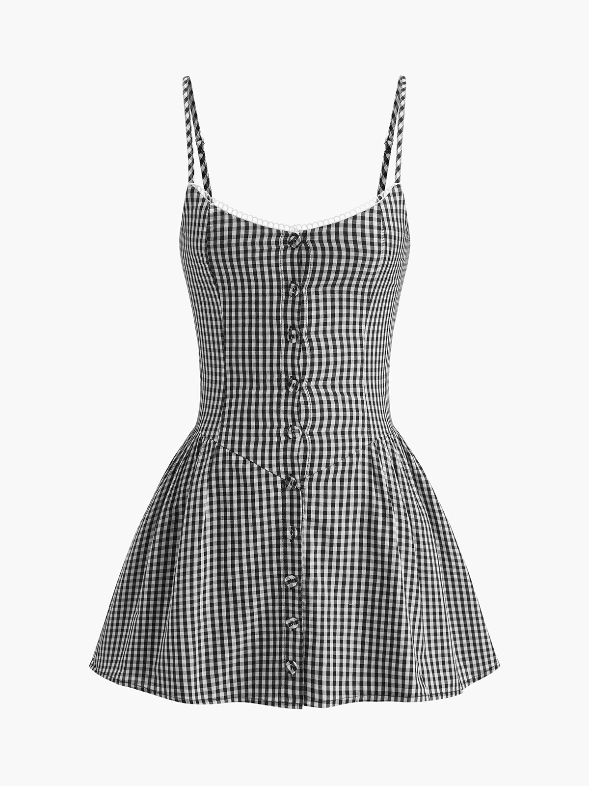 Robe caraco boutonnée à carreaux