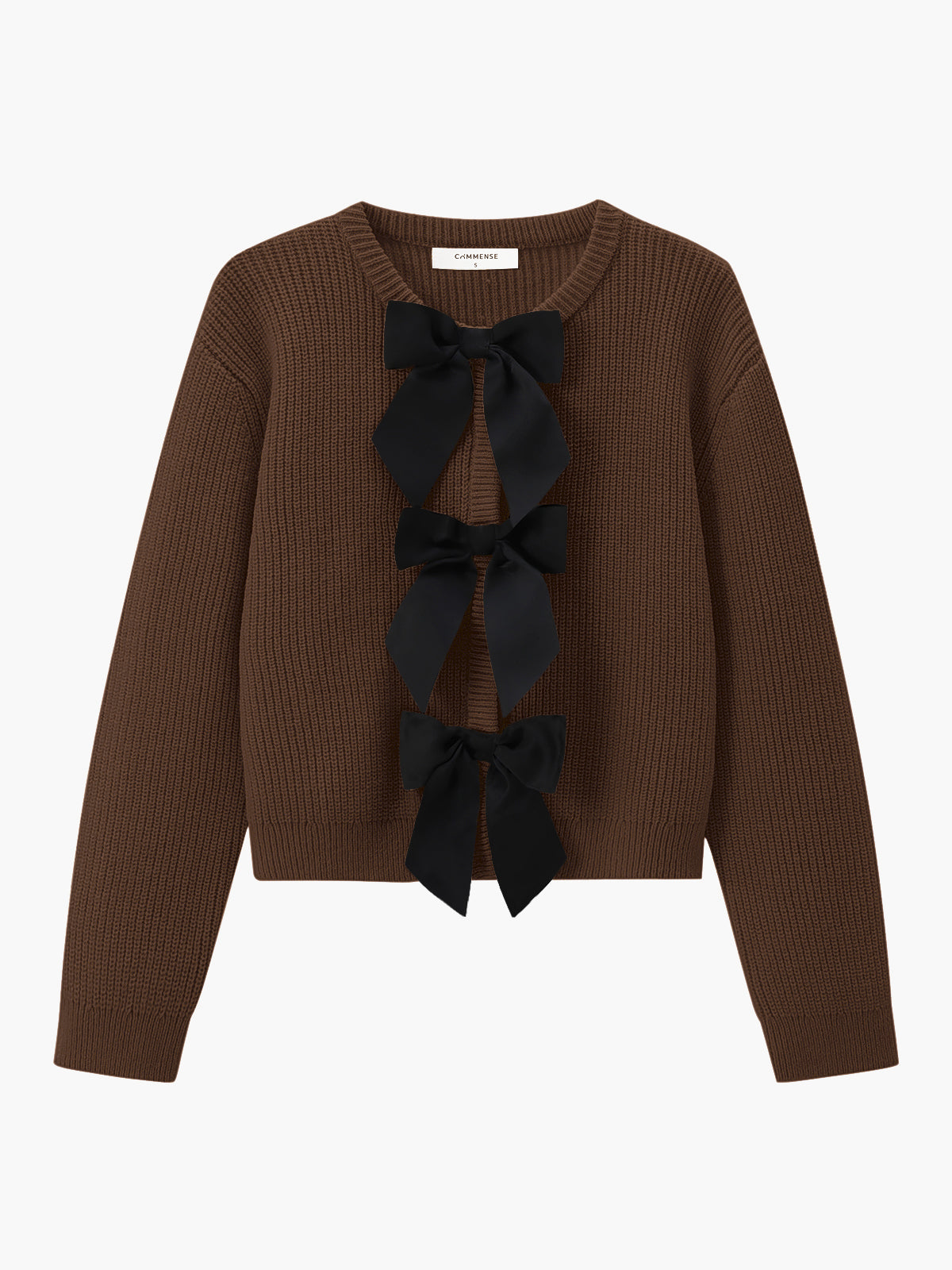 Pull chaud côtelé à nœud