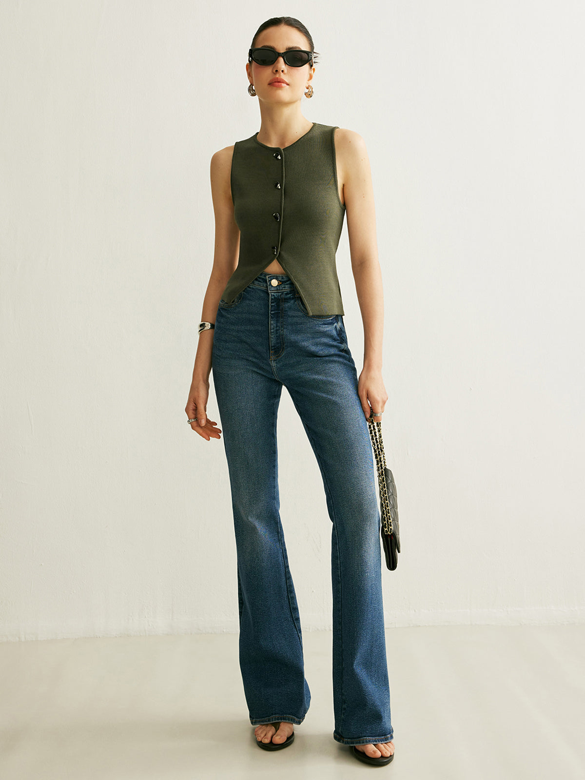 Gilet en maille boutonné