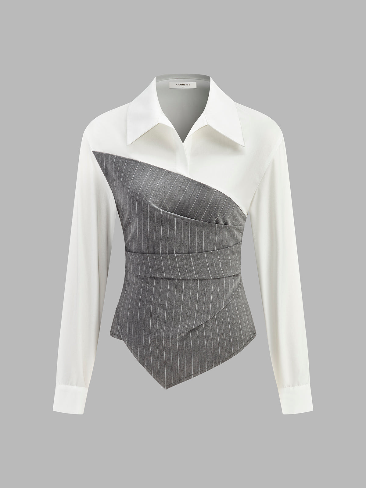 Chemise asymétrique à rayures color block