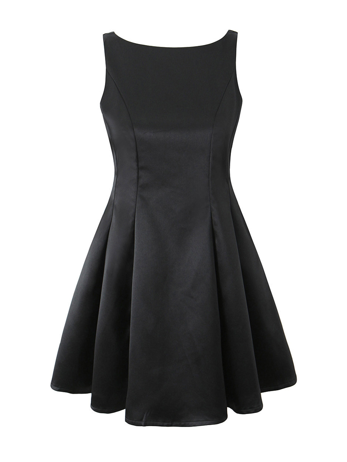 Robe évasée sans manches à col en V au dos