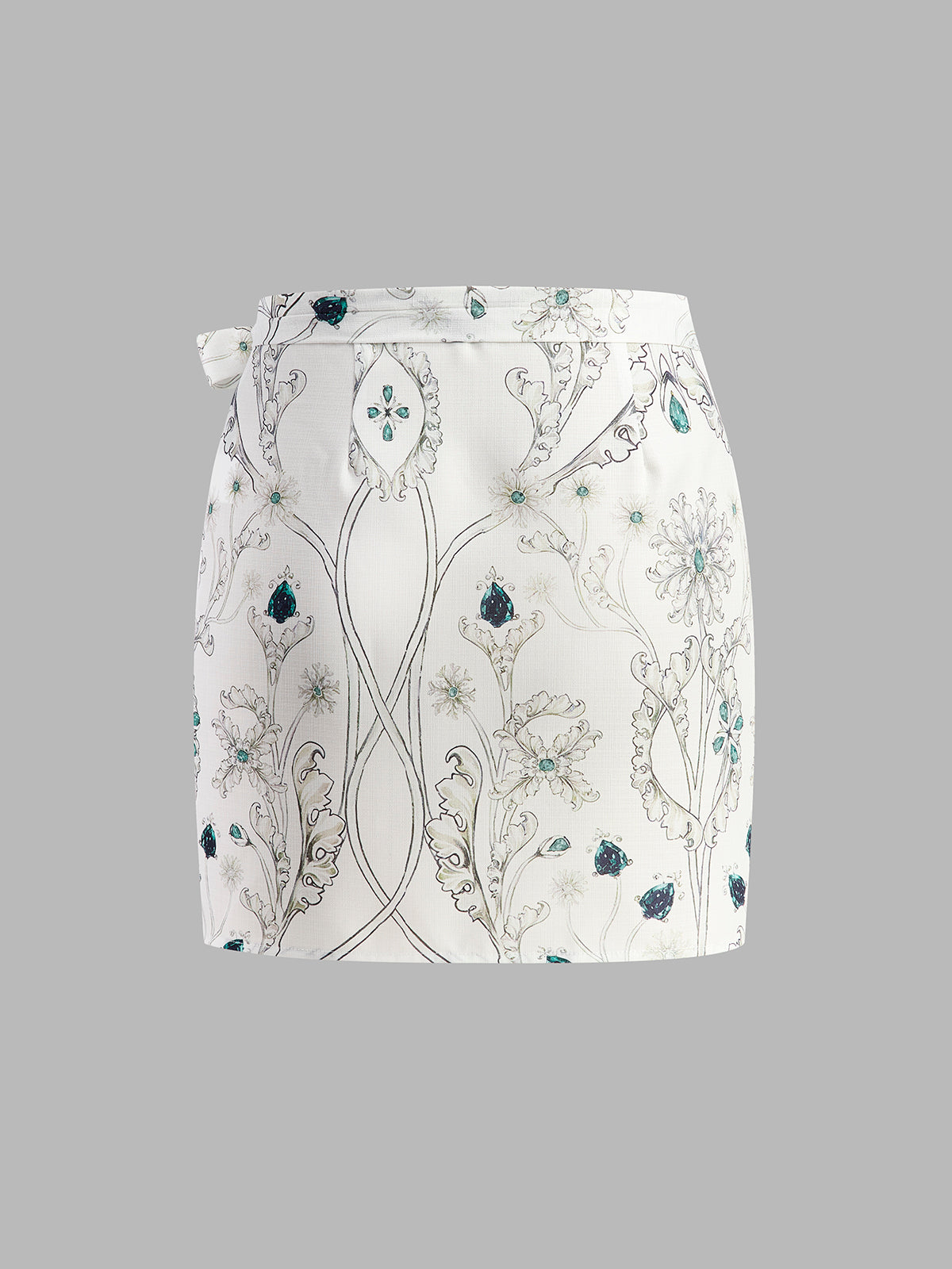 Jupe portefeuille à imprimé floral