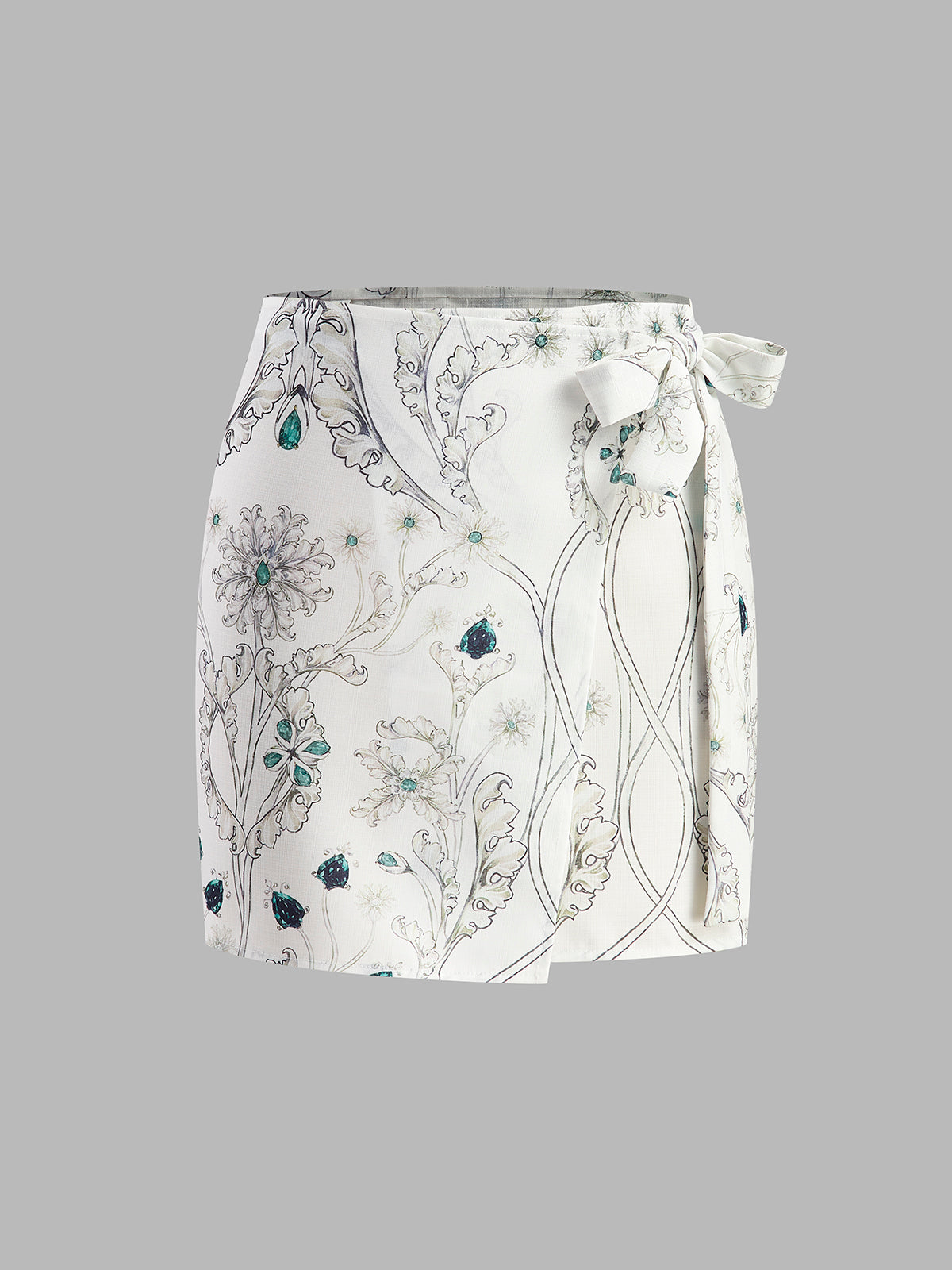 Jupe portefeuille à imprimé floral