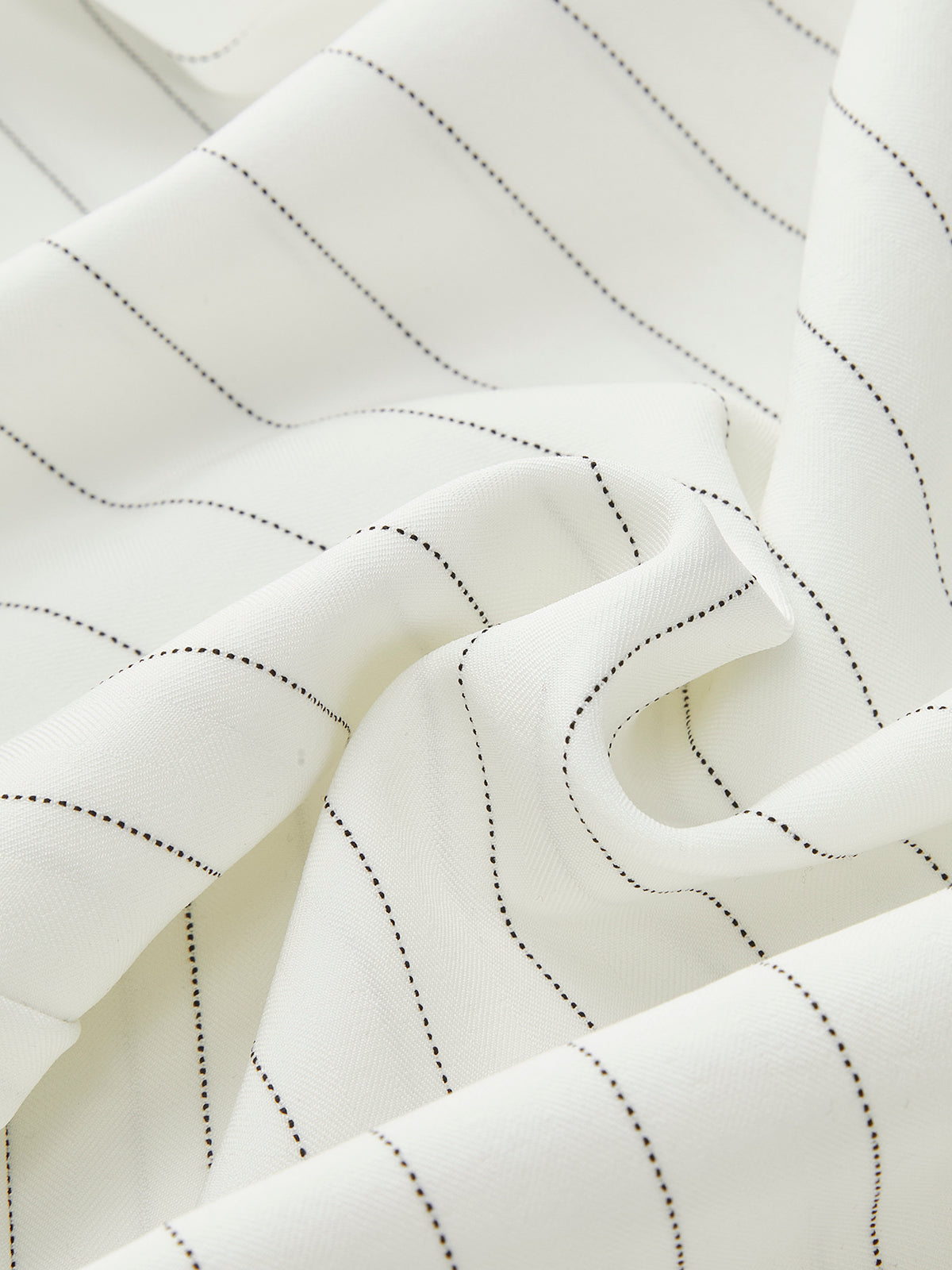 Pinstriped Contrast Trim Wide-Leg Pants