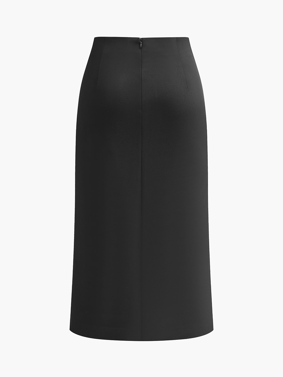 Metal-Detail Split Midi Skirt
