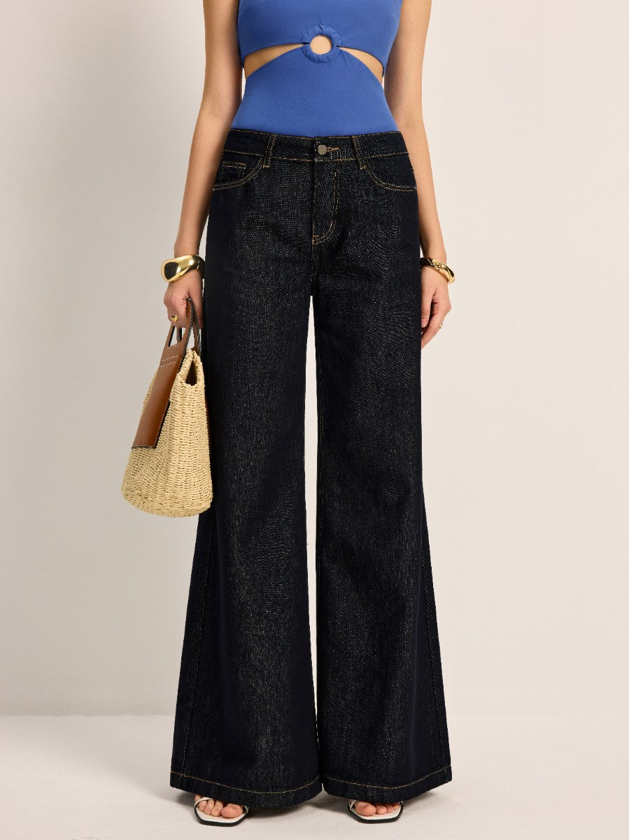High-Waisted Wide-Leg Jeans
