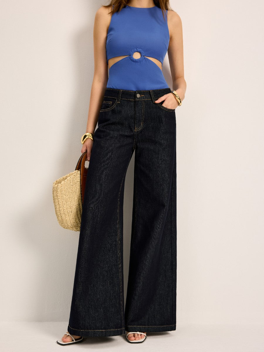 High-Waisted Wide-Leg Jeans