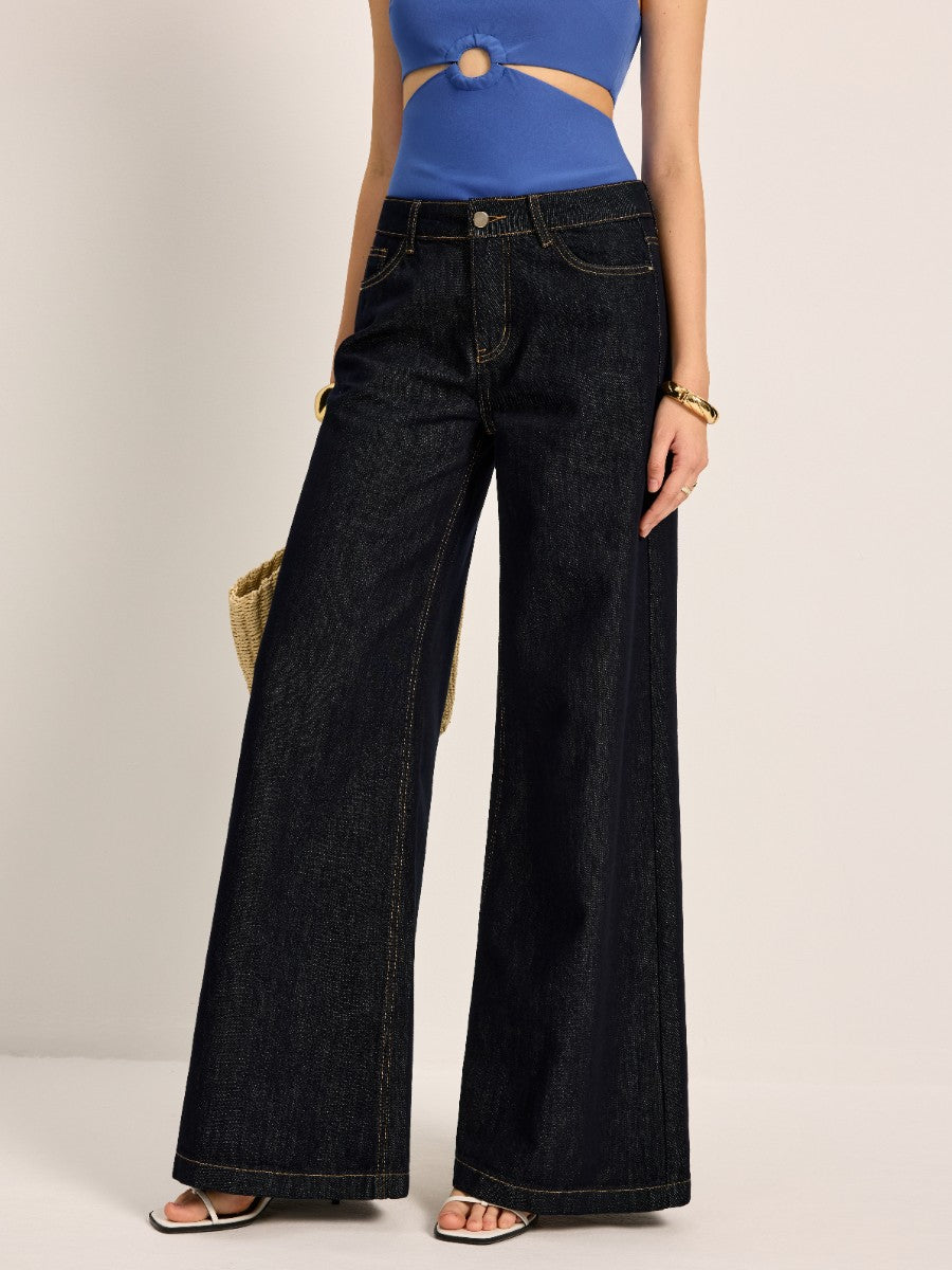 High-Waisted Wide-Leg Jeans