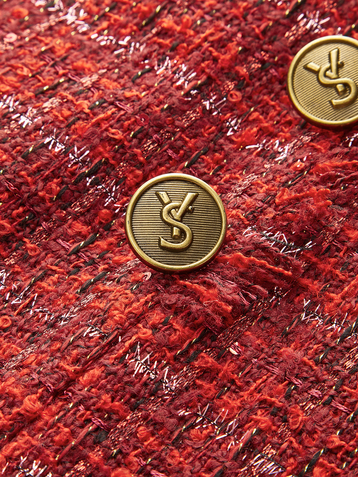 Tweedrock mit Reißverschluss, mittelhoch geschnitten