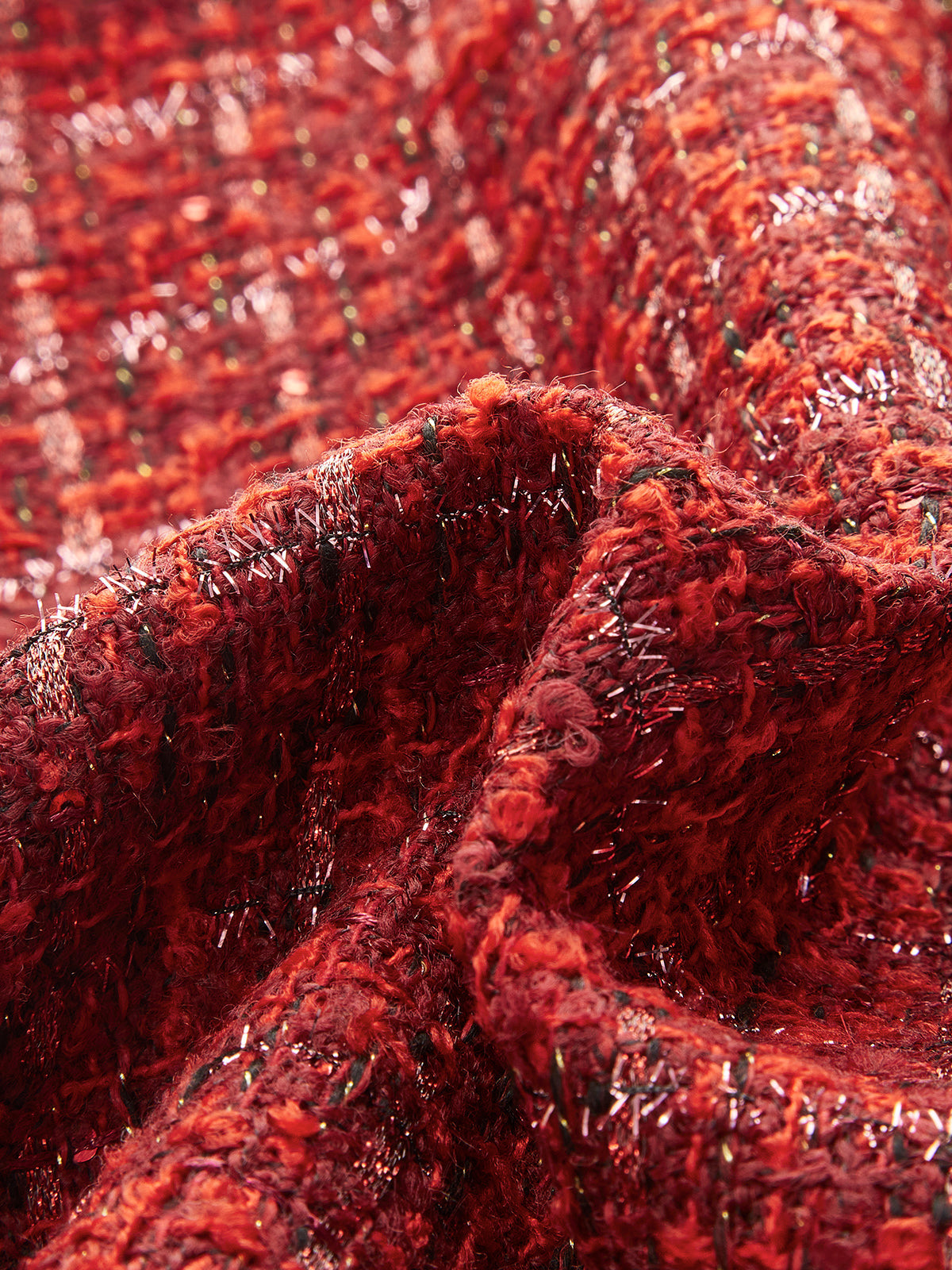 Tweedrock mit Reißverschluss, mittelhoch geschnitten