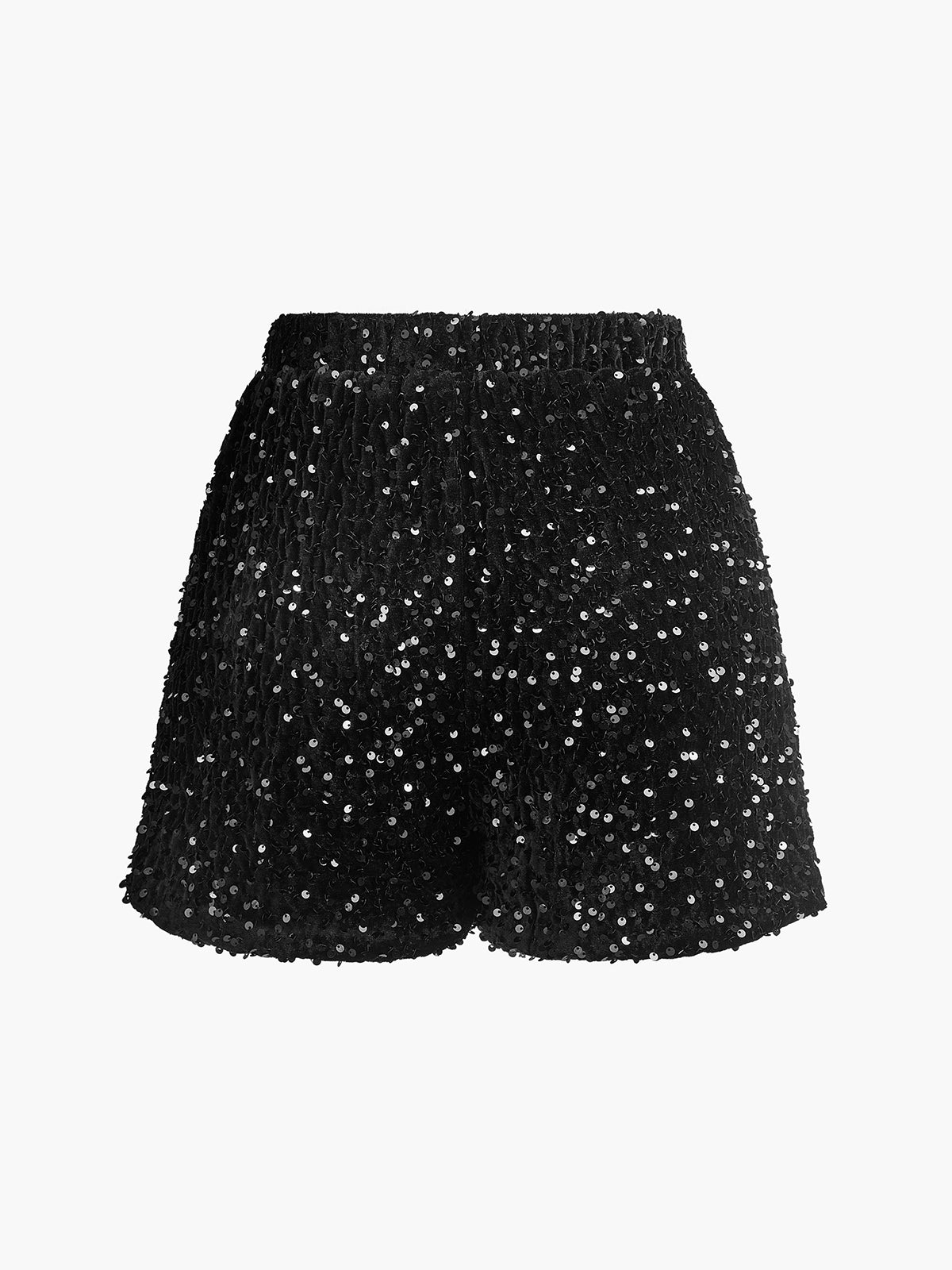 Shorts mit elastischem Bund und Pailletten