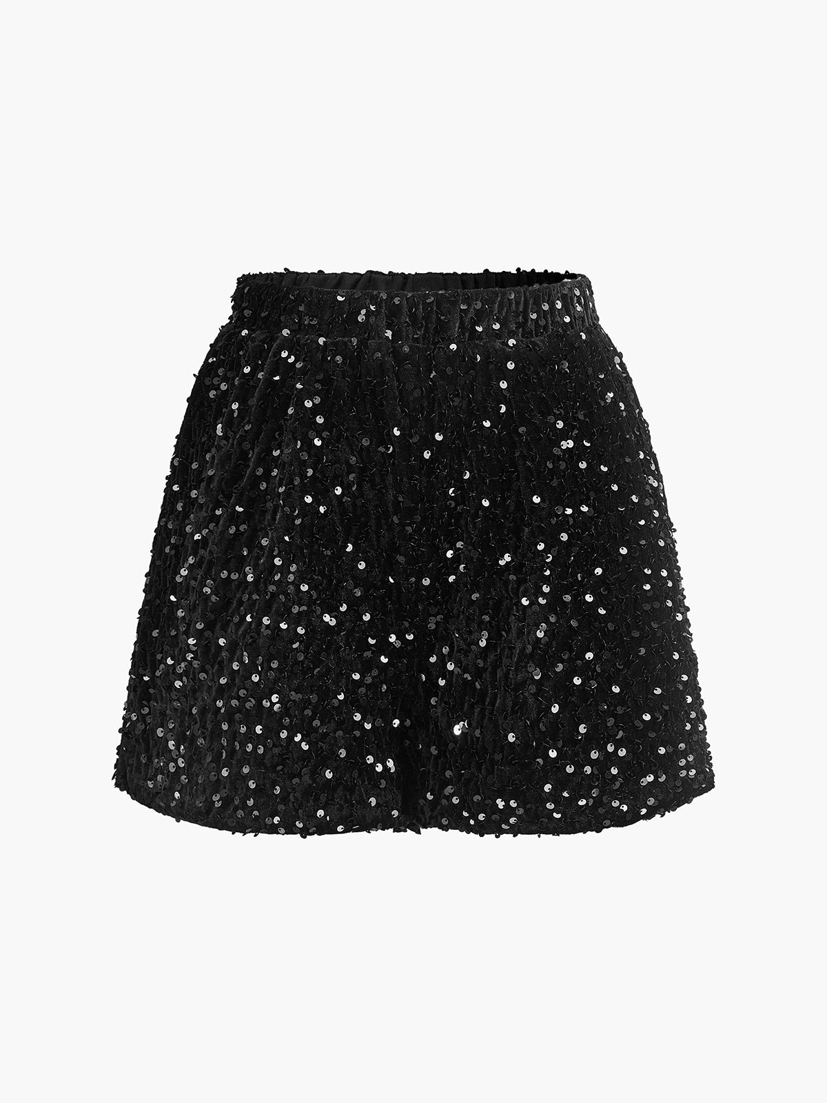 Shorts mit elastischem Bund und Pailletten