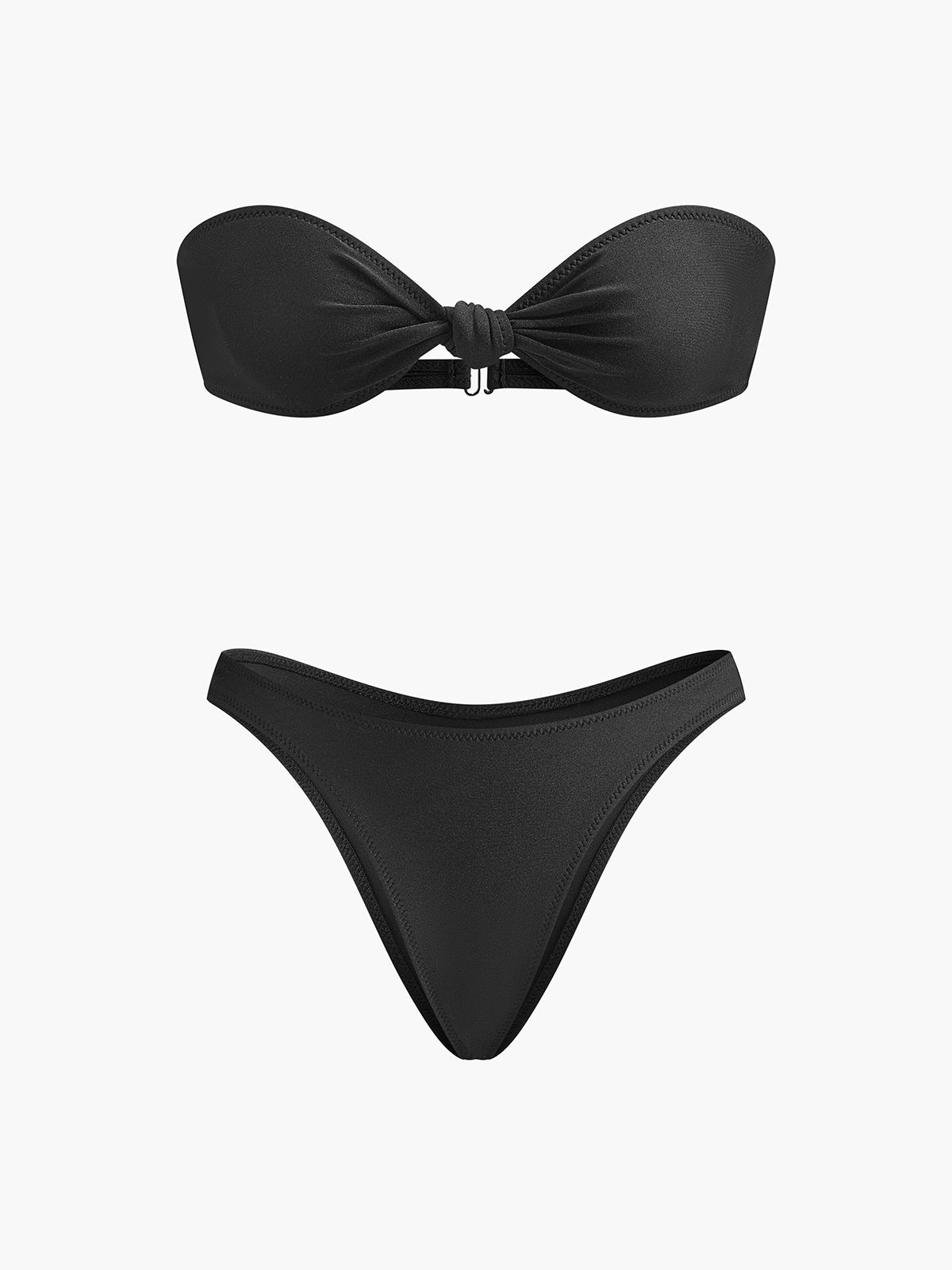 Geknotetes Bandeau-Bikini-Set
