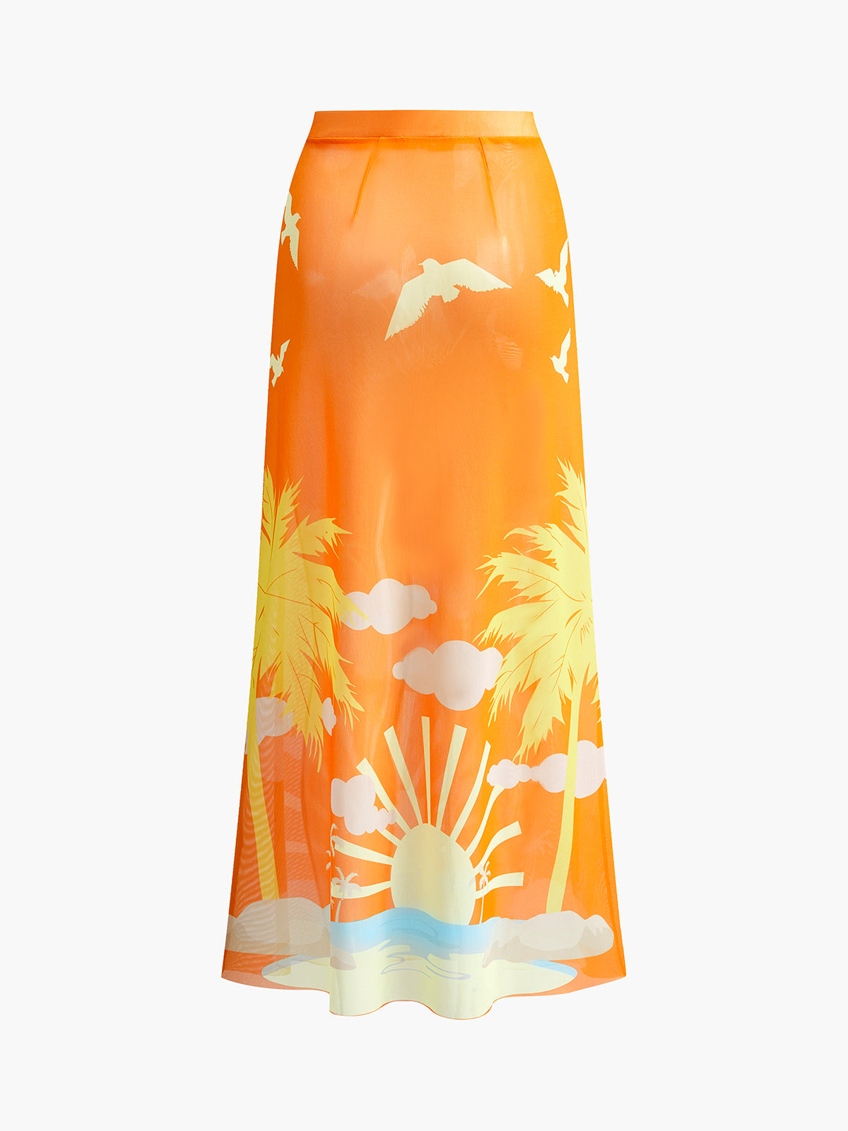 Jupe paréo imprimé tropical