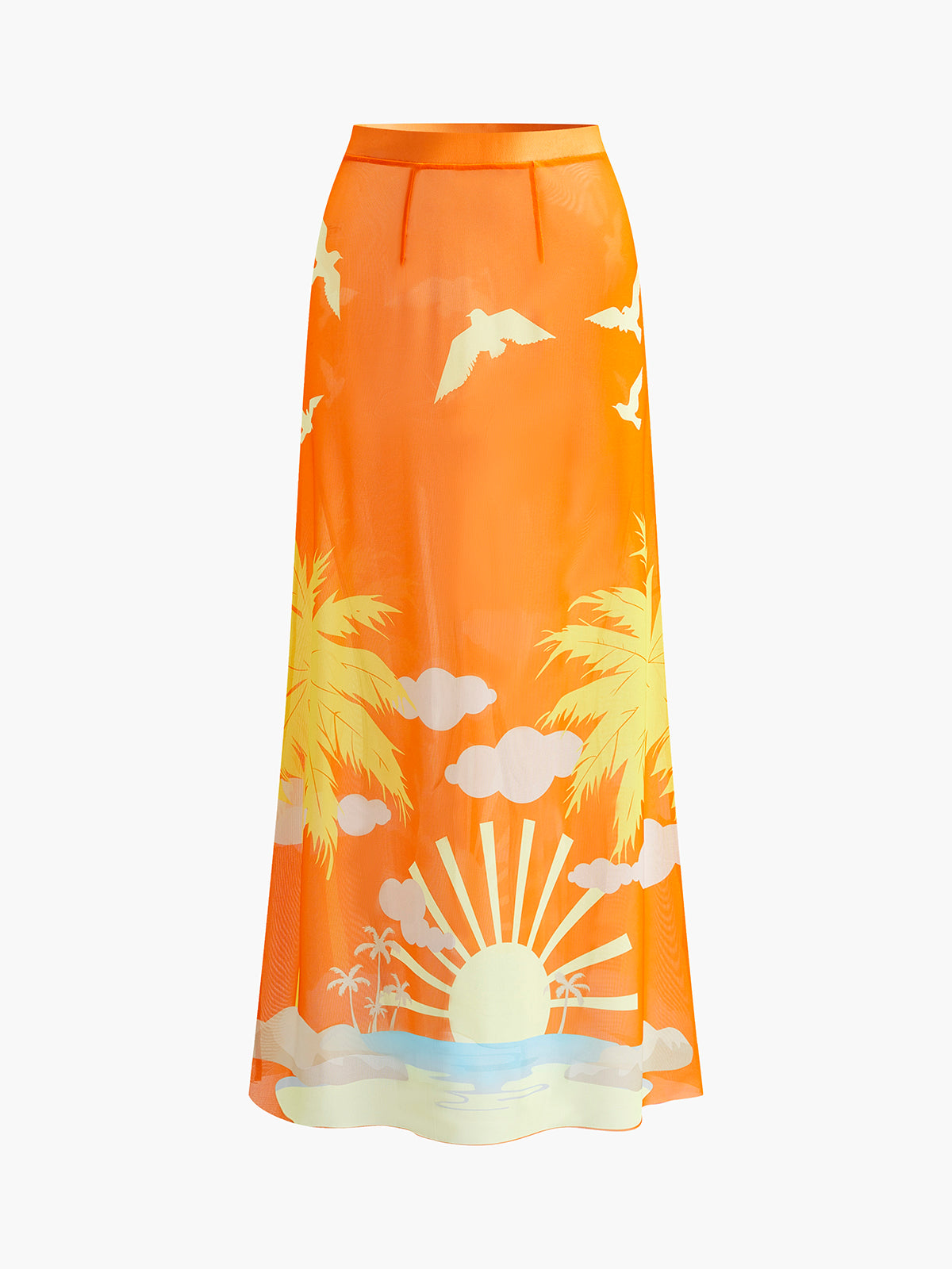 Jupe paréo imprimé tropical