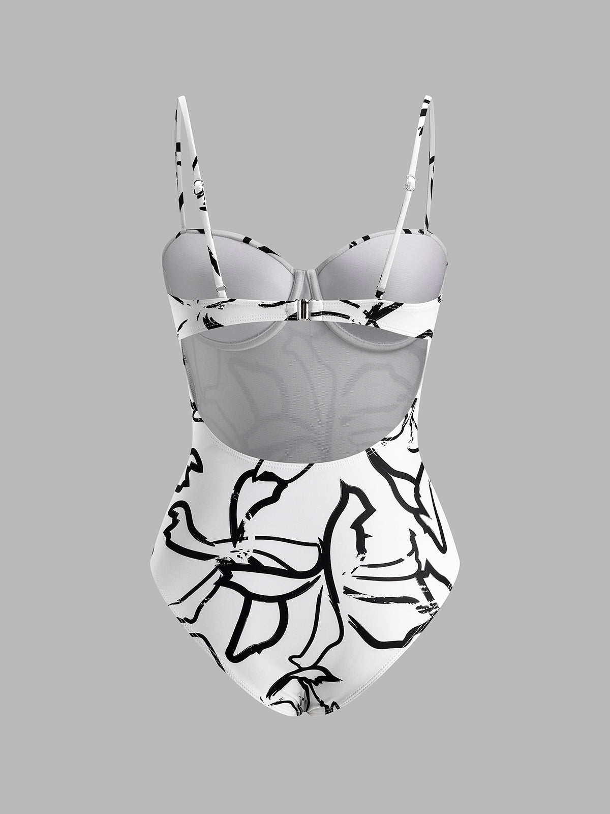 Ein String-Body mit Spaghettiträgern und abstraktem Print