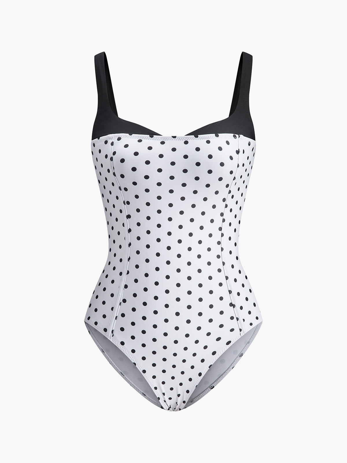 Polka Dot Contrast One-Piece Swimsuit