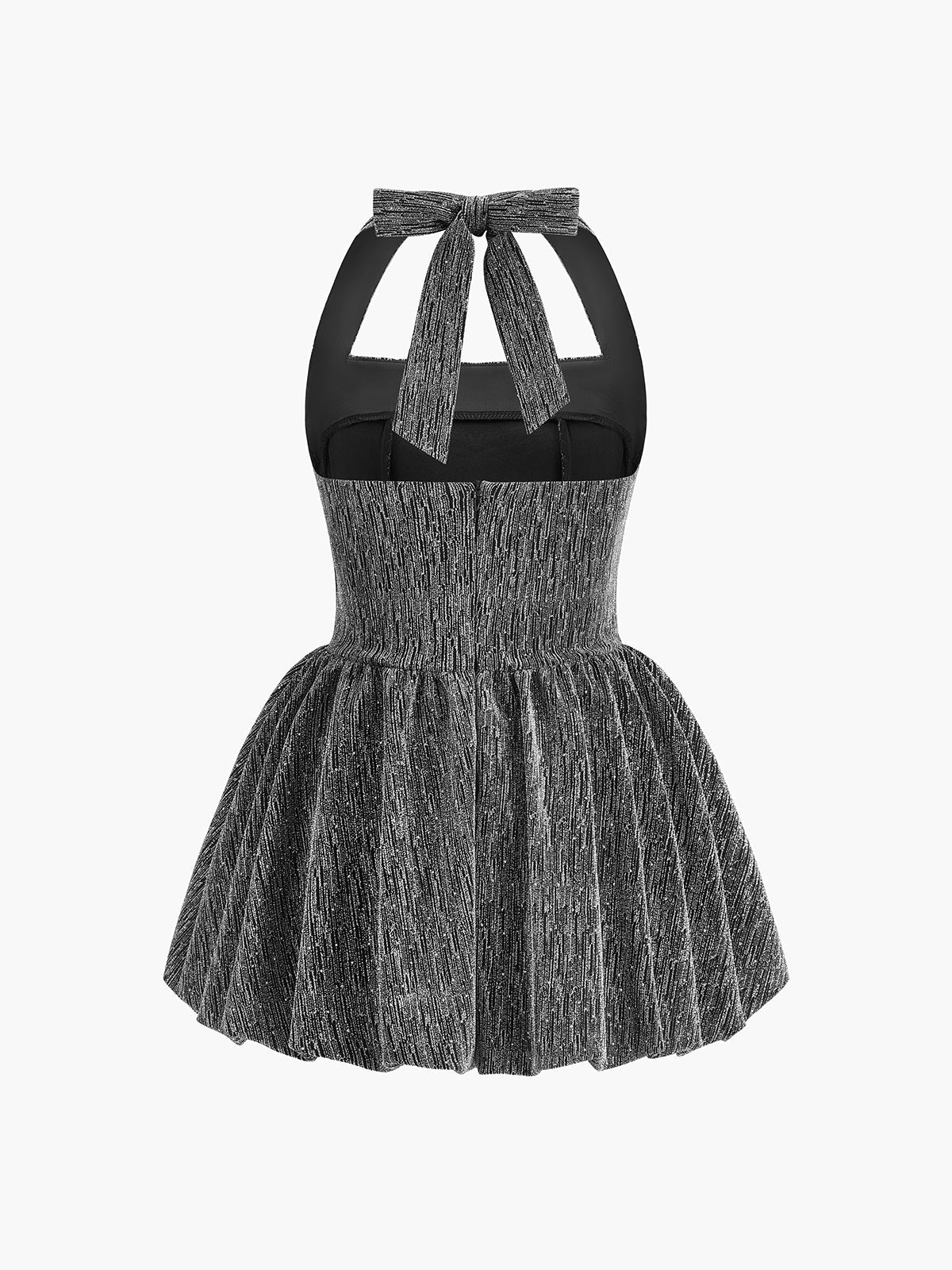 Robe plissée dos nu et col halter