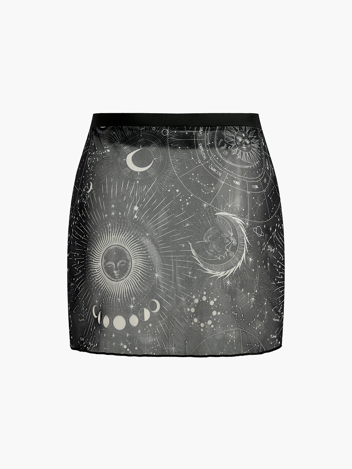 Jupe transparente imprimé astrologie