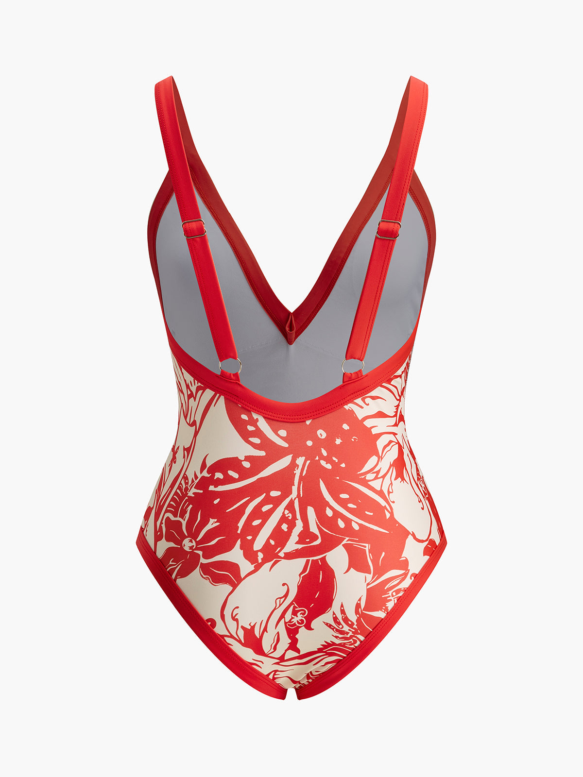 Maillot de bain une pièce à imprimé tropical et col en V