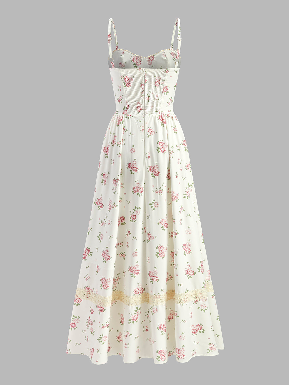 Herzausschnitt Spitzenbesatz Blumenkleid