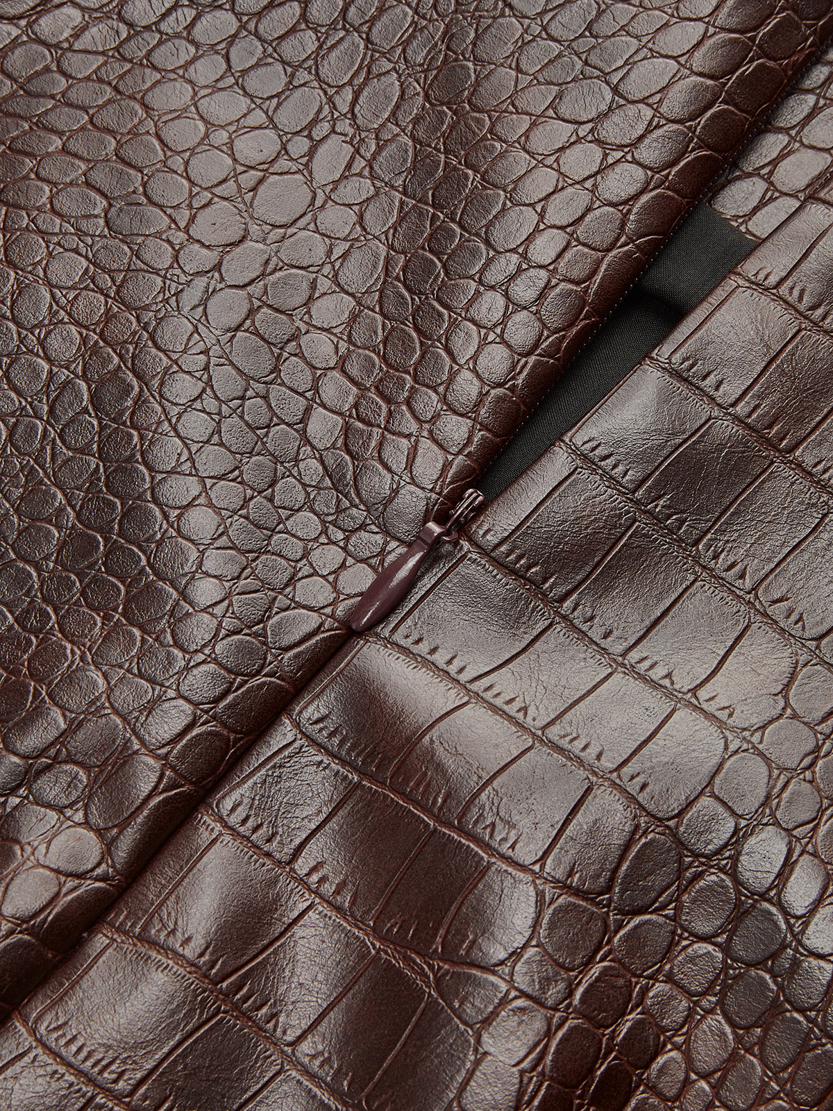 Minirock mit hohem Bund und Krokodilmuster