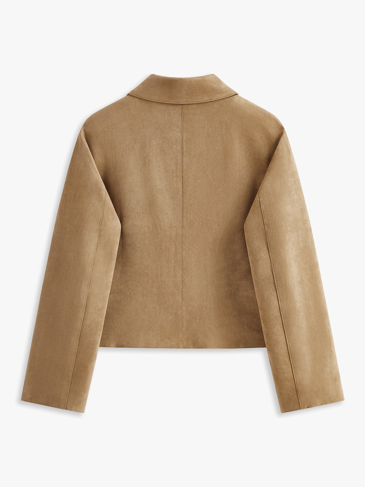 Suede Effect Soft Button Lapel Jacket