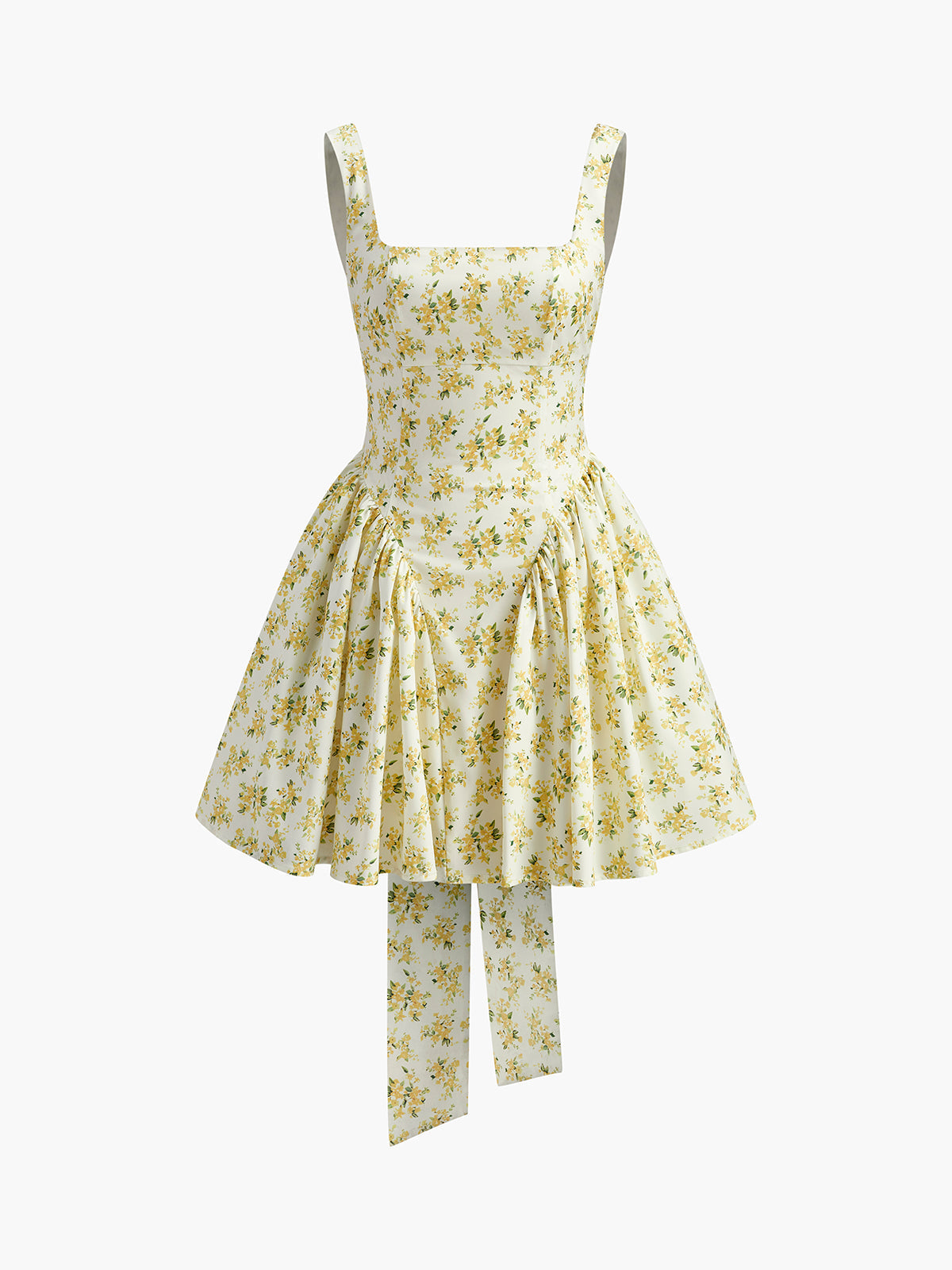 Kleid mit Blumenmuster und Schleife am Rücken