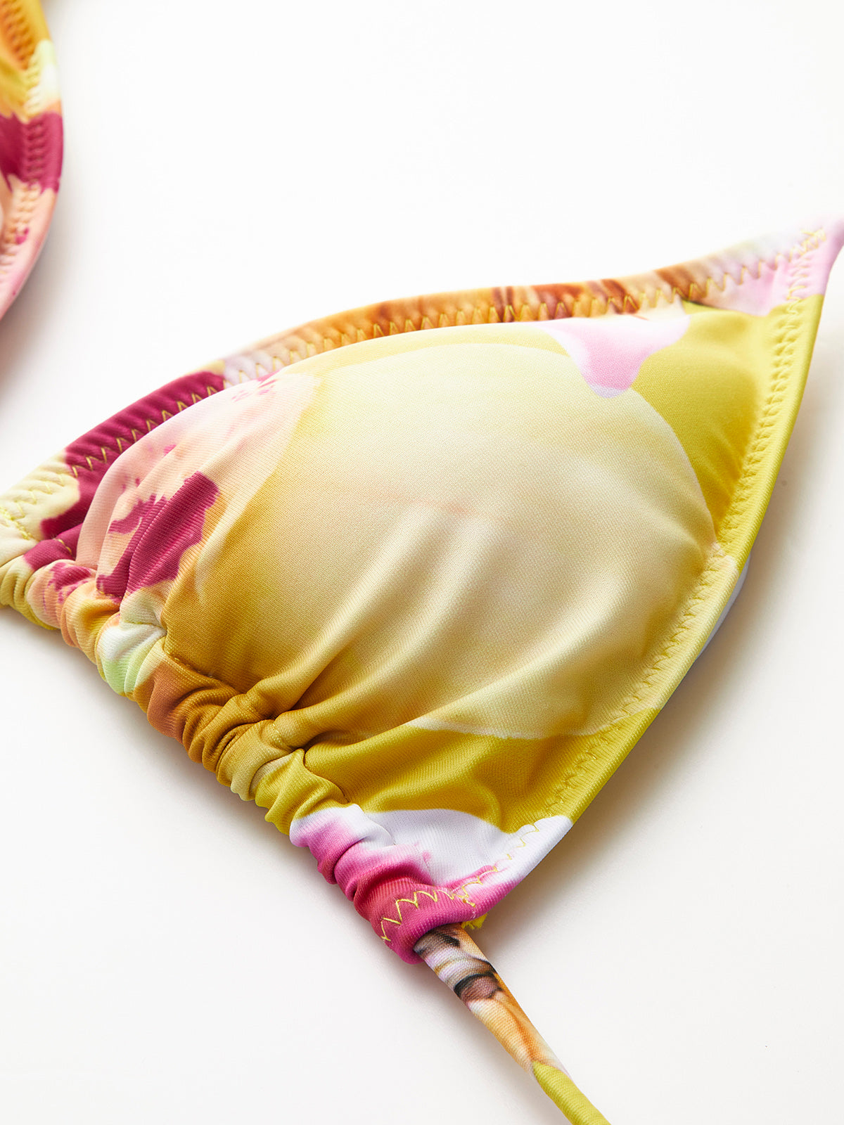 Jersey-Bikini-Set mit Blumenmuster und Bindekragen