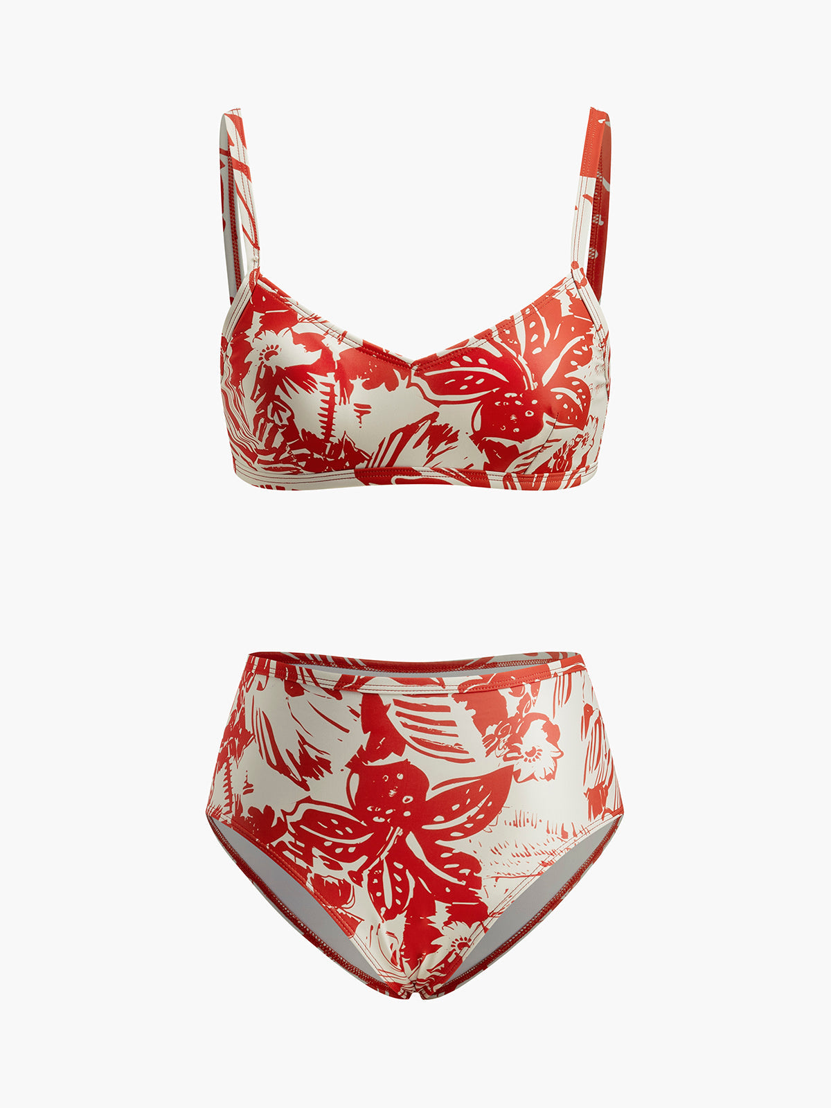 Bikini-Set mit tropischem Print und Metallverschluss