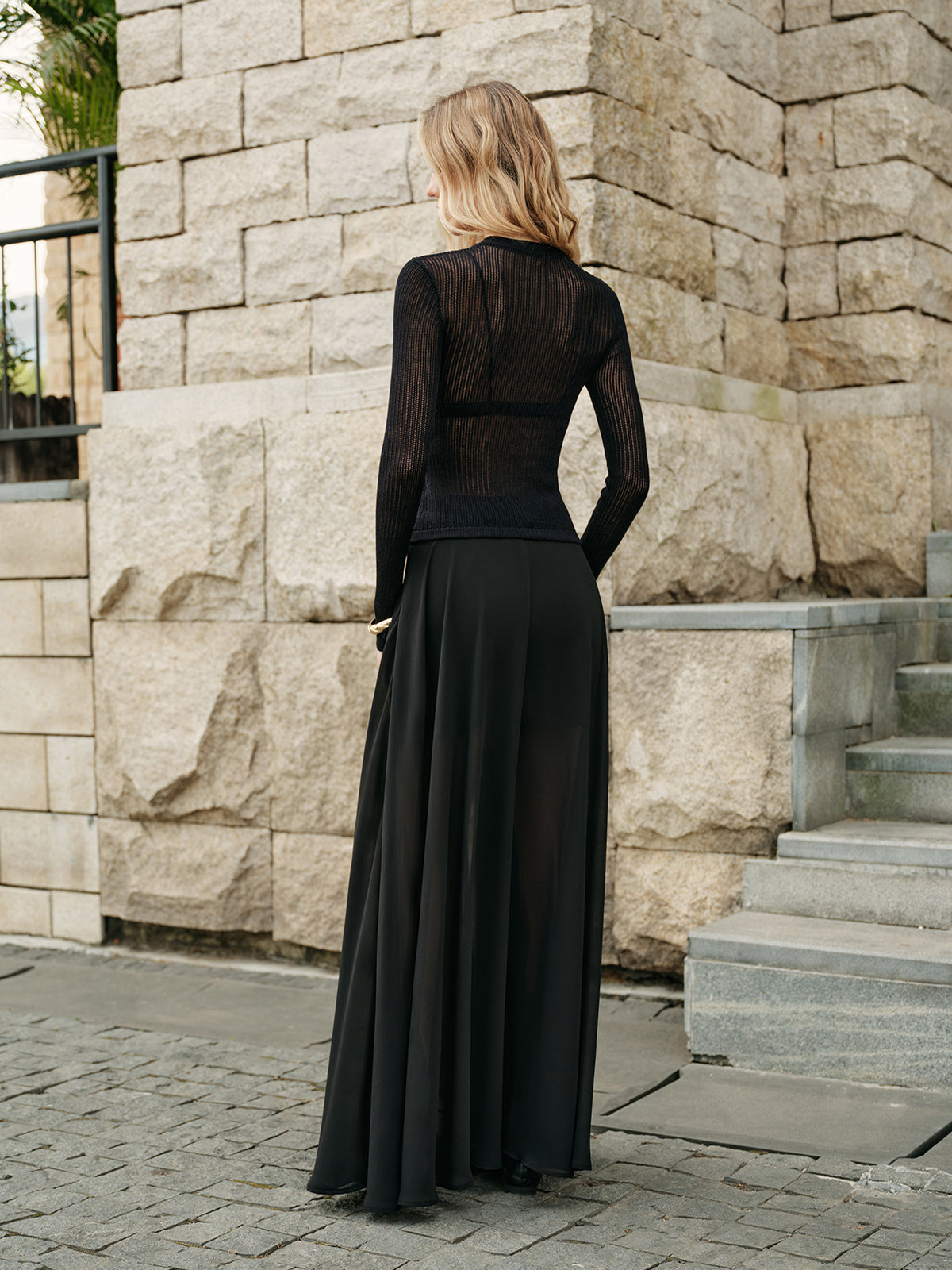Transparenter Chiffonrock