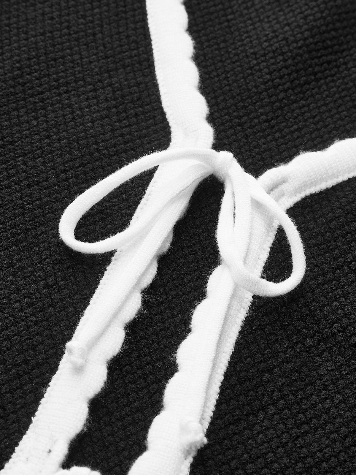 Scalloped Trim Tie Front Vest