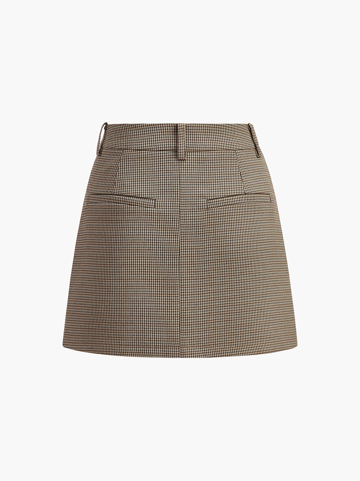 Plaid Pockets A-Line Mini Skirt