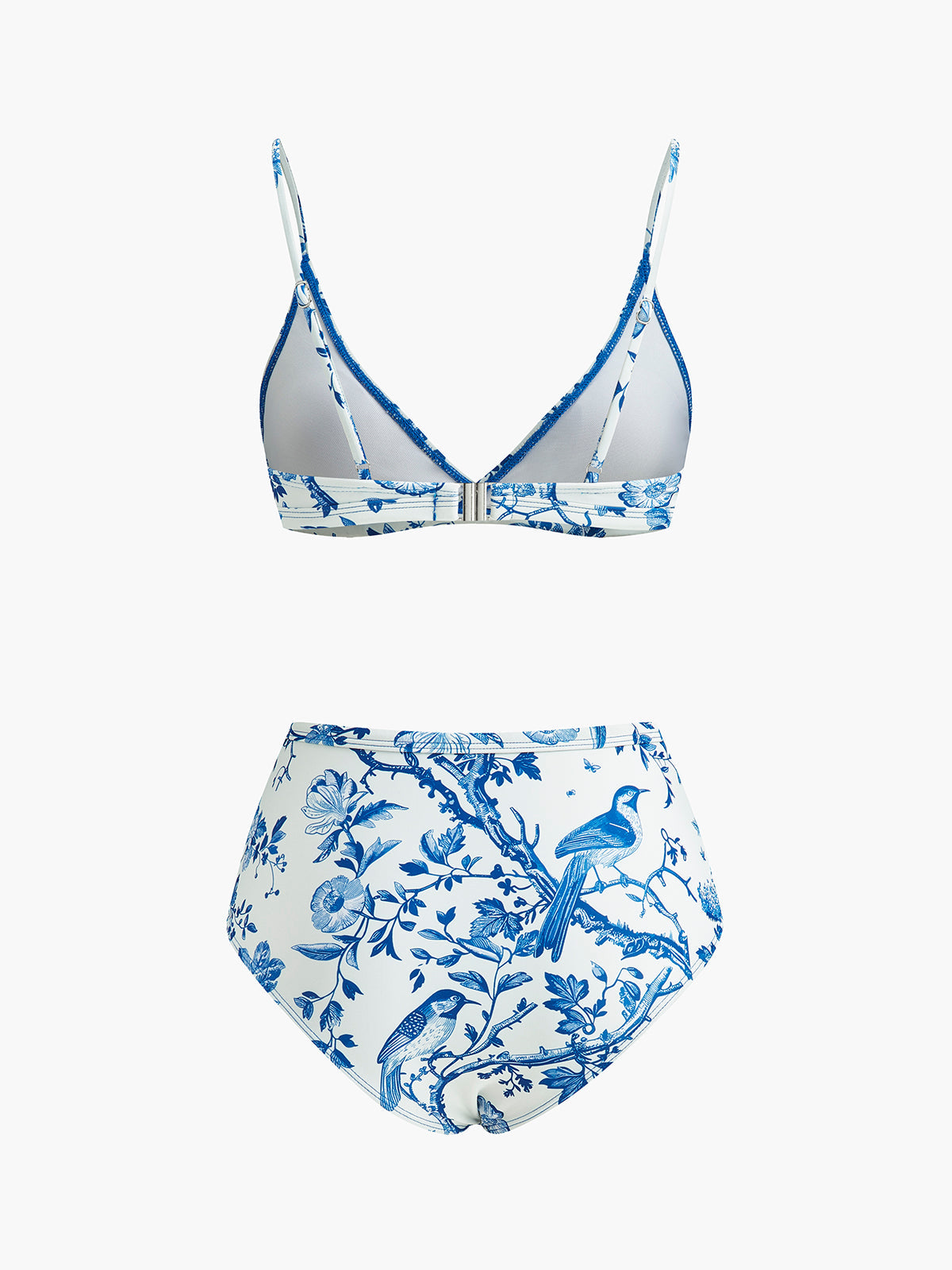 Bikini-Set mit hohem Bund und Muster