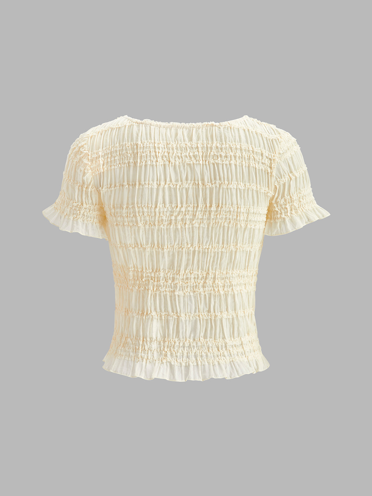 Semi-Sheer Ruffled Crop Top Skirt Set