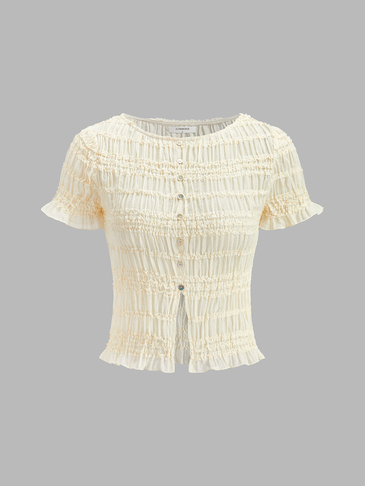 Semi-Sheer Ruffled Crop Top Skirt Set