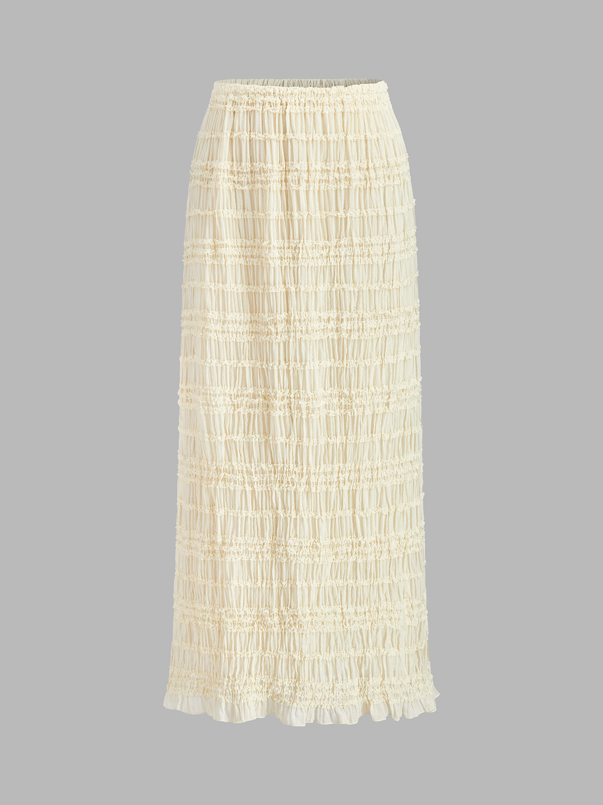 Semi-Sheer Ruffled Crop Top Skirt Set
